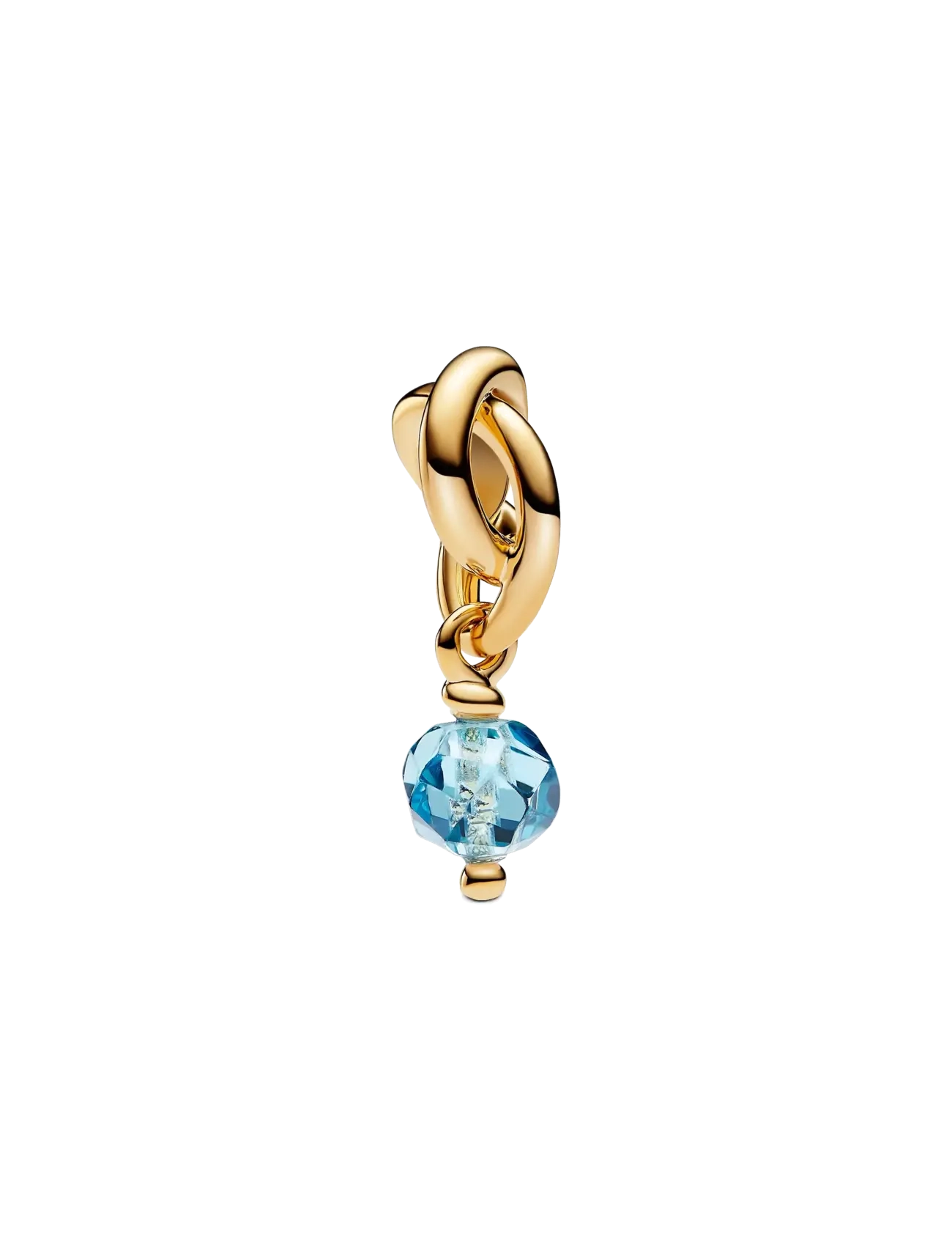14k Gold-plated dangle with sea aqua blue crystal - LIGHT BLUE