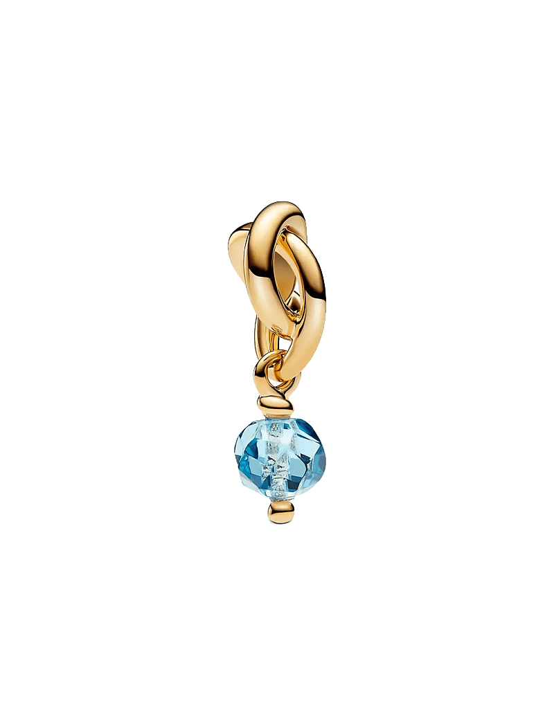 Pandora - 14k Gold-plated dangle with sea aqua blue crystal - hängen & berlocker - light blue - 1