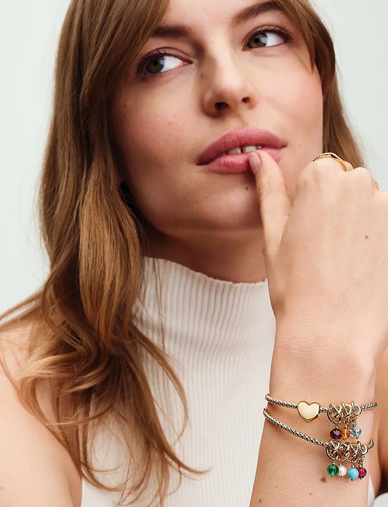 Pandora - 14k Gold-plated dangle with sea aqua blue crystal - hängen & berlocker - light blue - 3