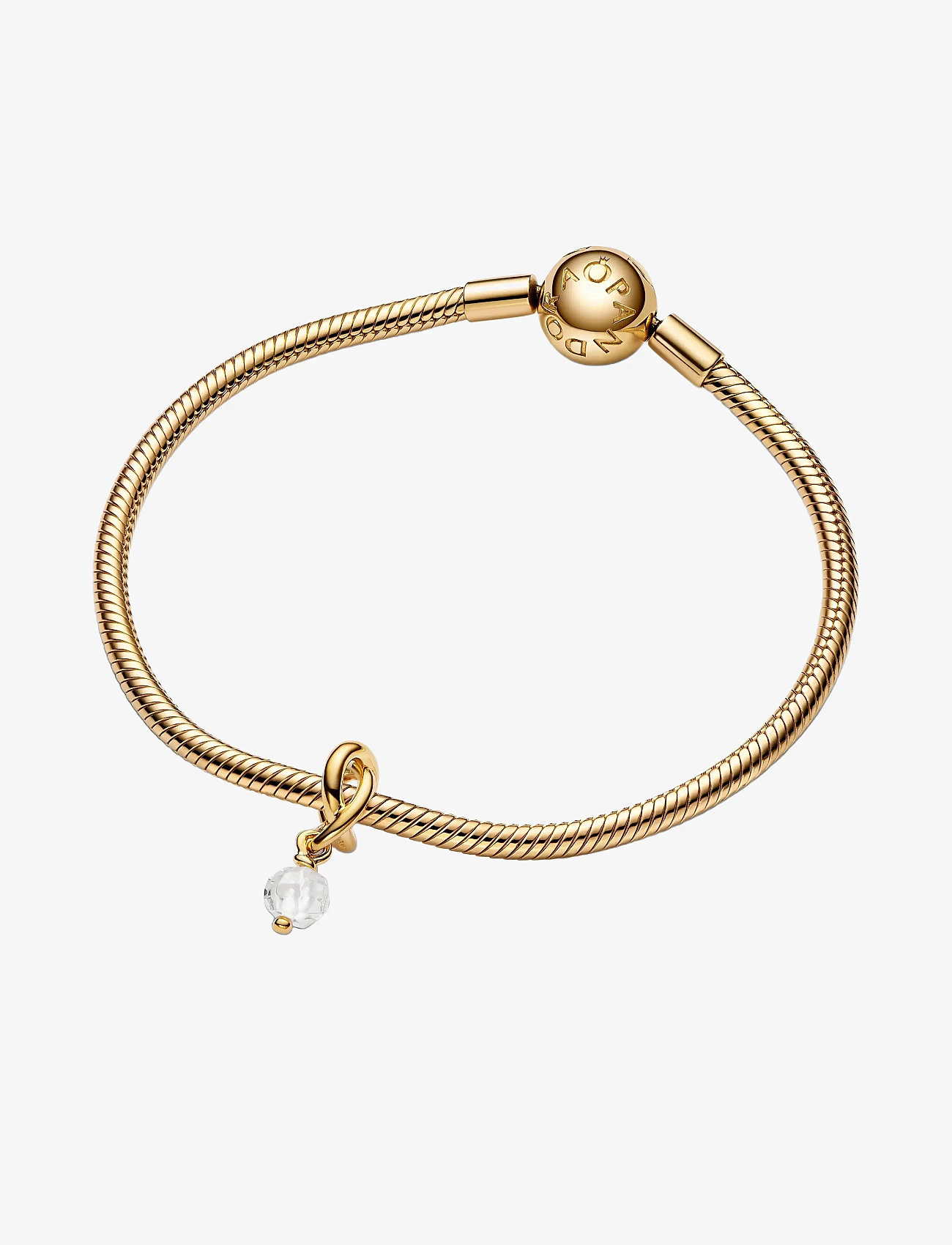 Pandora - 14k Gold-plated dangle with clear cubic zirconia - hengiskraut - clear - 2
