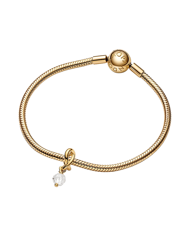 Pandora - 14k Gold-plated dangle with clear cubic zirconia - hengiskraut - clear - 2