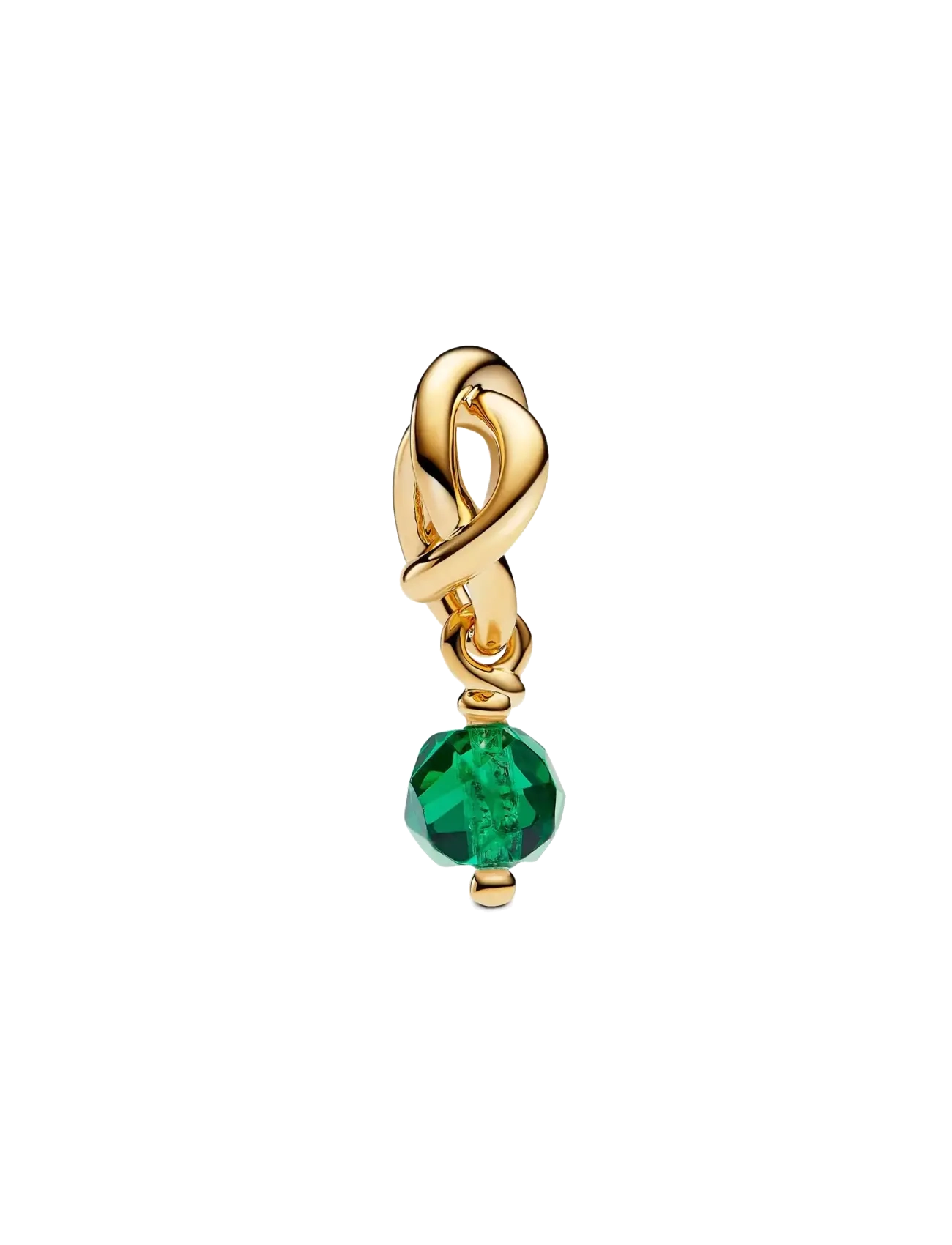 14k Gold-plated dangle with royal green crystal - GREEN