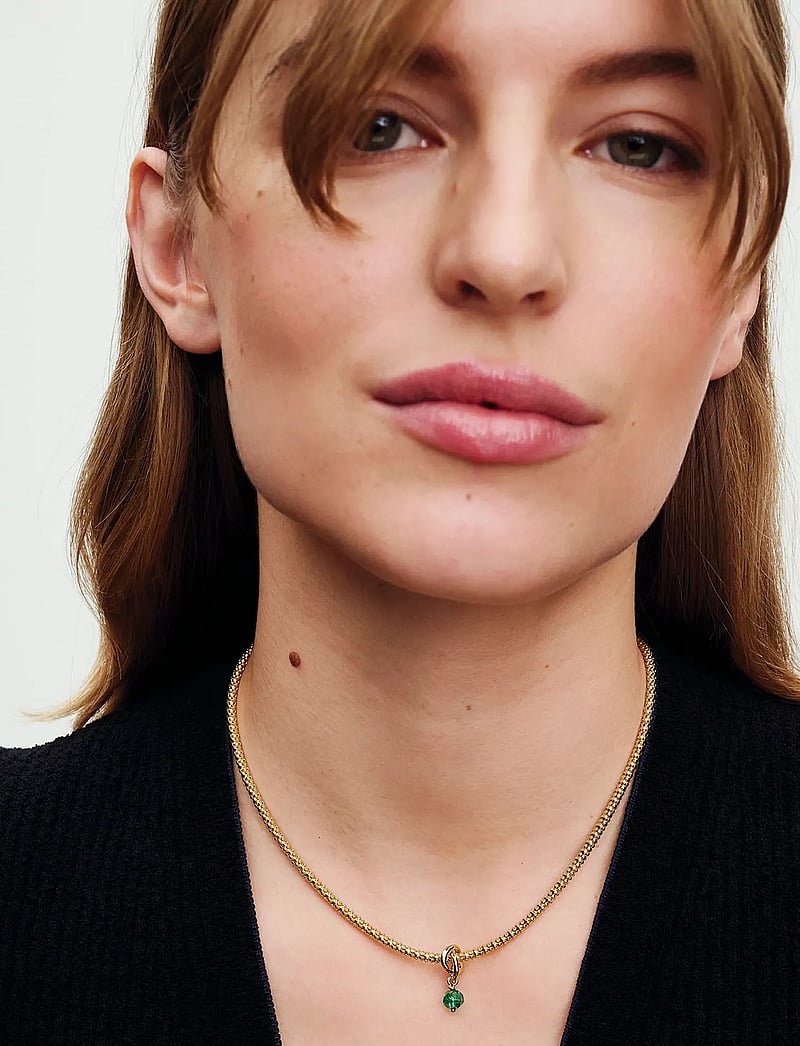 Pandora - 14k Gold-plated dangle with royal green crystal - anhänger - green - 0