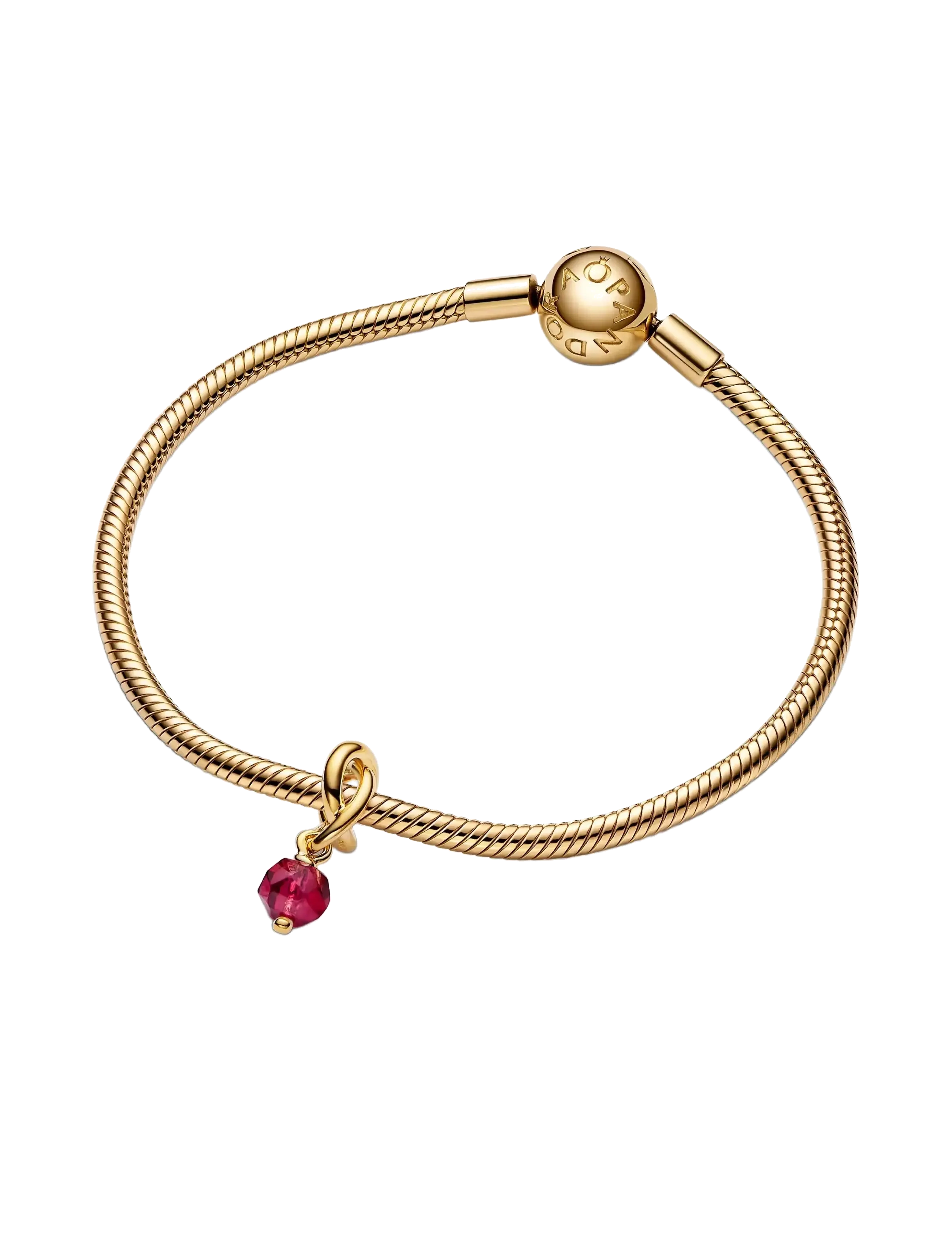 Pandora - Faceted True Red Eternity Circle Dangle - hängen & berlocker - light red - 2
