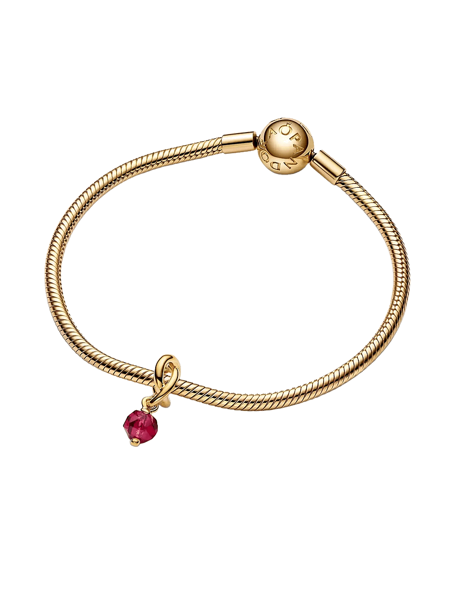 Pandora - Faceted True Red Eternity Circle Dangle - hängen & berlocker - light red - 2