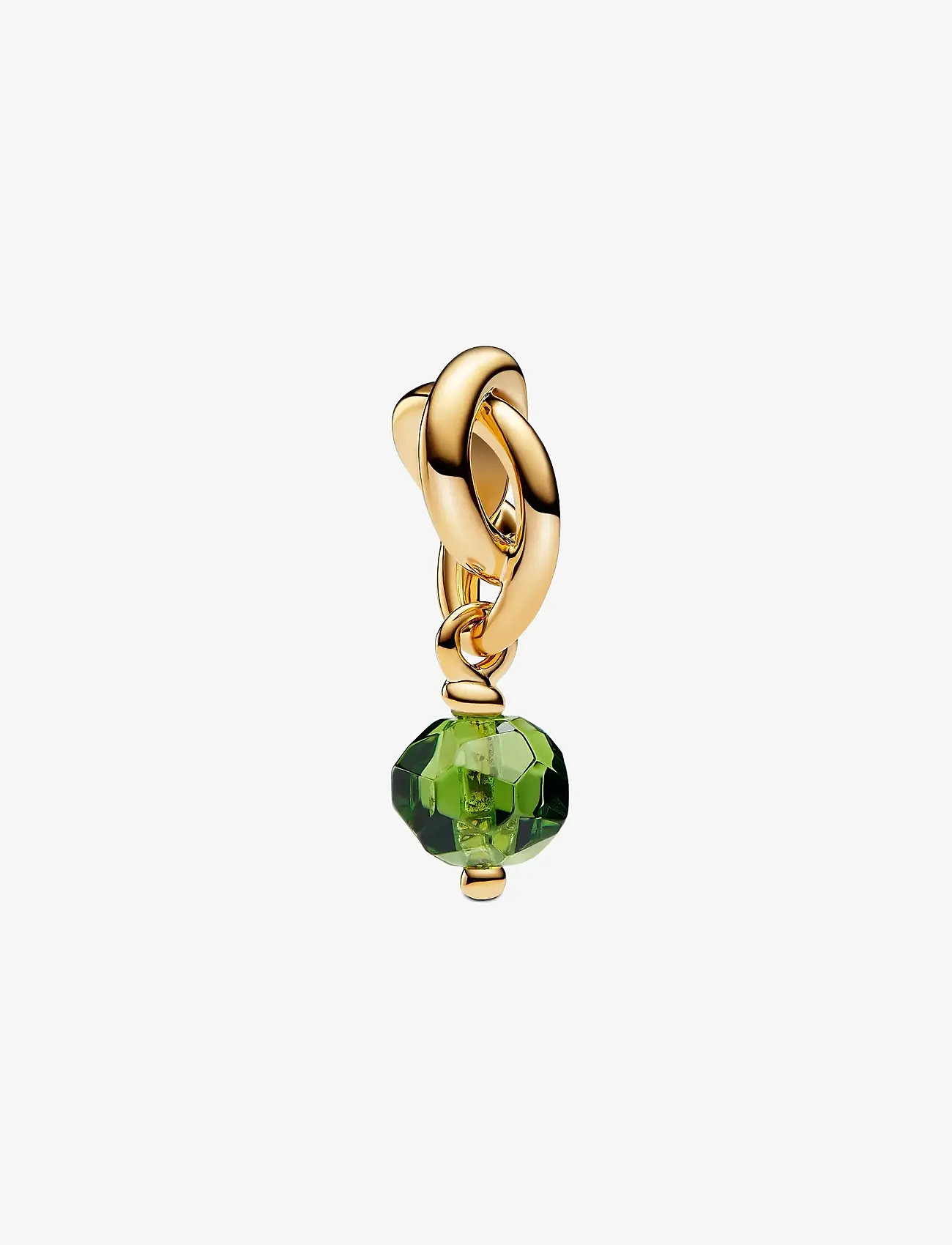 Pandora - 14k Gold-plated dangle with spring green crystal - vedhæng - light green - 1