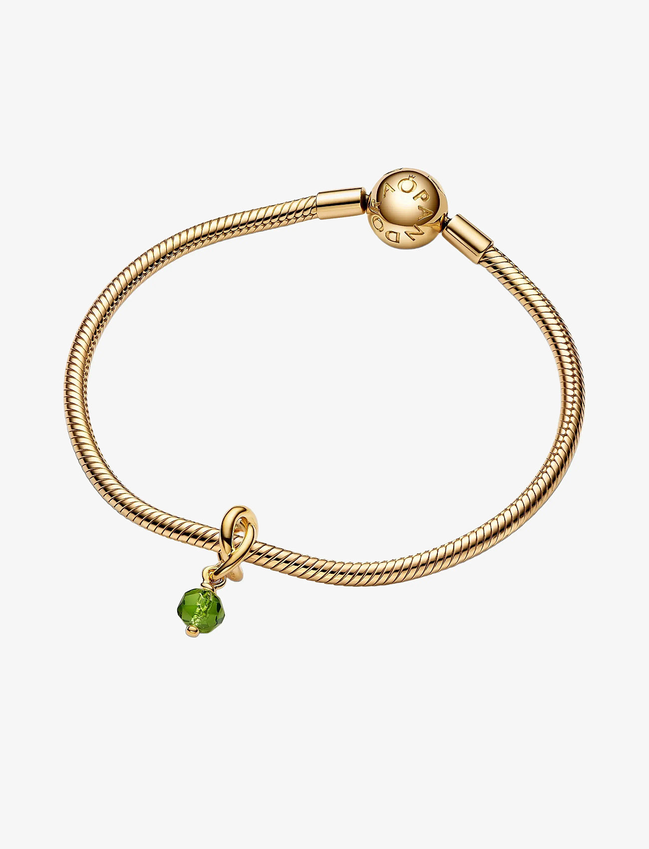 Pandora - 14k Gold-plated dangle with spring green crystal - vedhæng - light green - 2