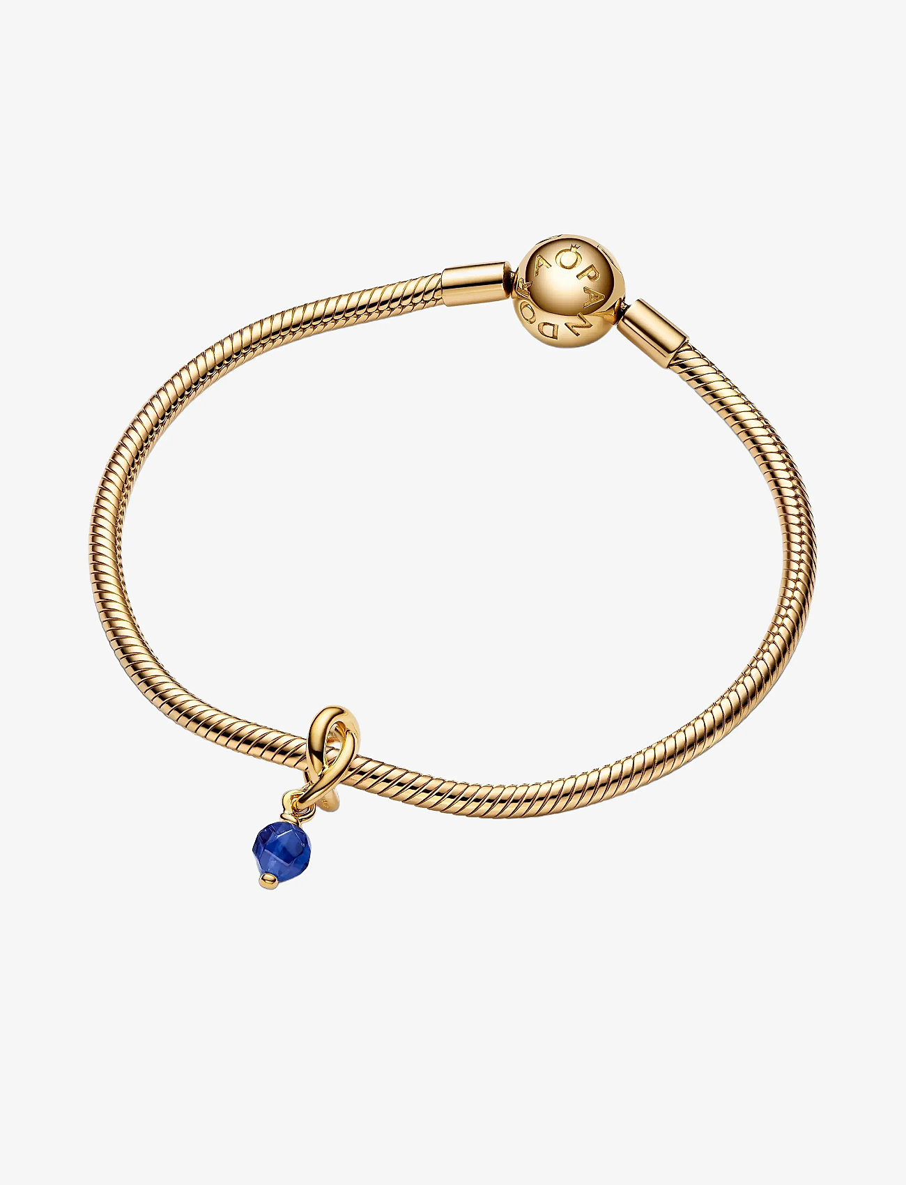 Pandora - 14k Gold-plated dangle with princess blue crystal - hengiskraut - blue - 2