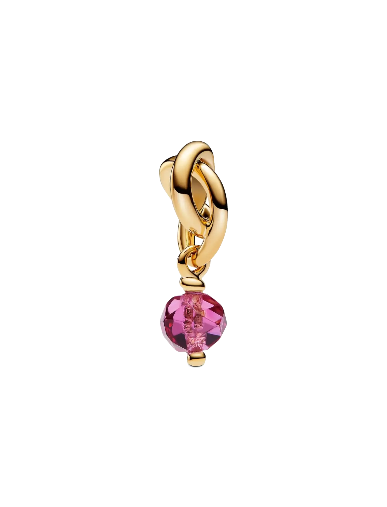 Pandora Faceted Pink Eternity Circle Dangle - Charms - PINK / gold