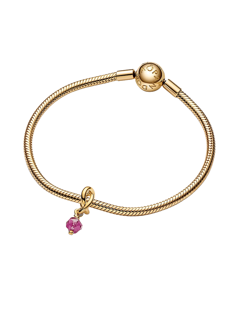 Pandora - 14k Gold-plated dangle with phlox pink crystal - anhänger - pink - 2