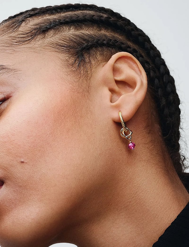 Pandora - 14k Gold-plated dangle with phlox pink crystal - anhänger - pink - 0