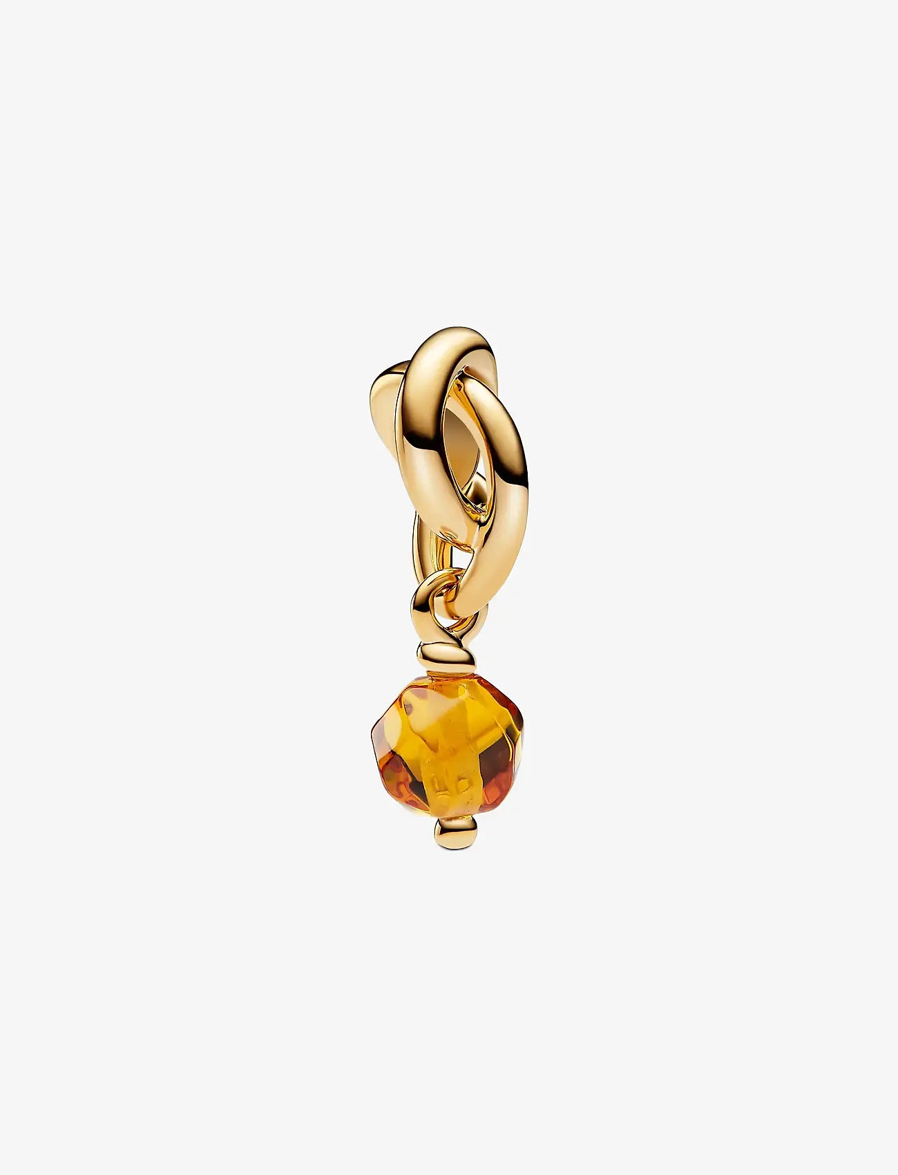 Pandora - 14k Gold-plated dangle with honey coloured crystal - pendants - orange - 1