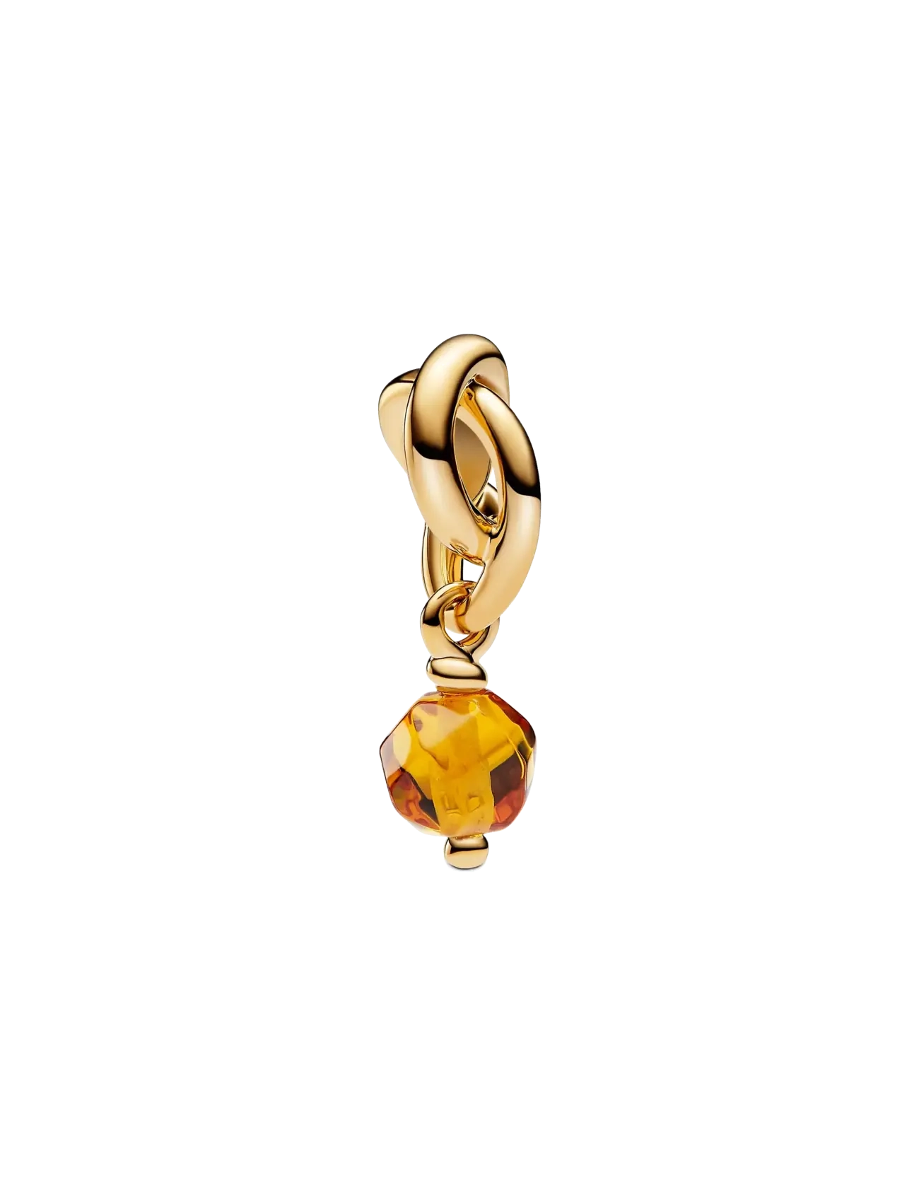 Pandora 14k Gold-plated dangle with honey coloured crystal - Nyheder - ORANGE / gold