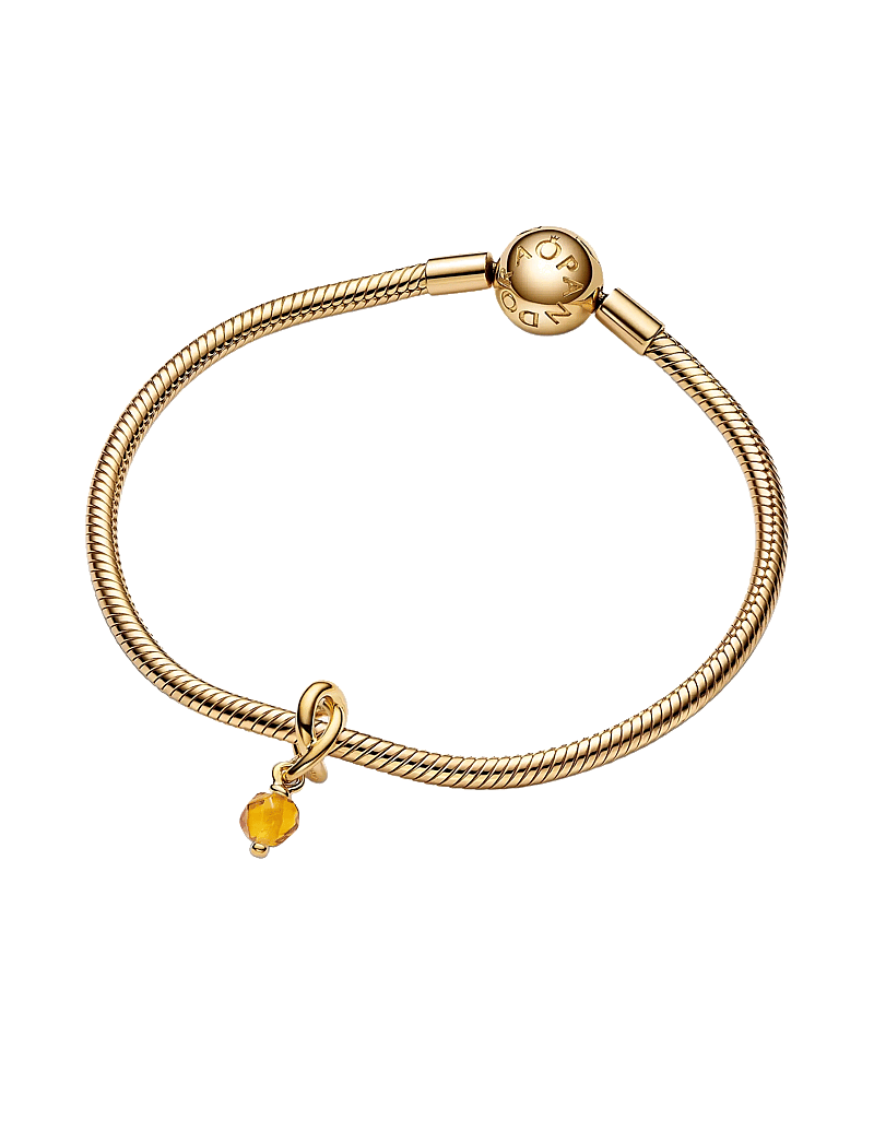 Pandora - 14k Gold-plated dangle with honey coloured crystal - pendants - orange - 2