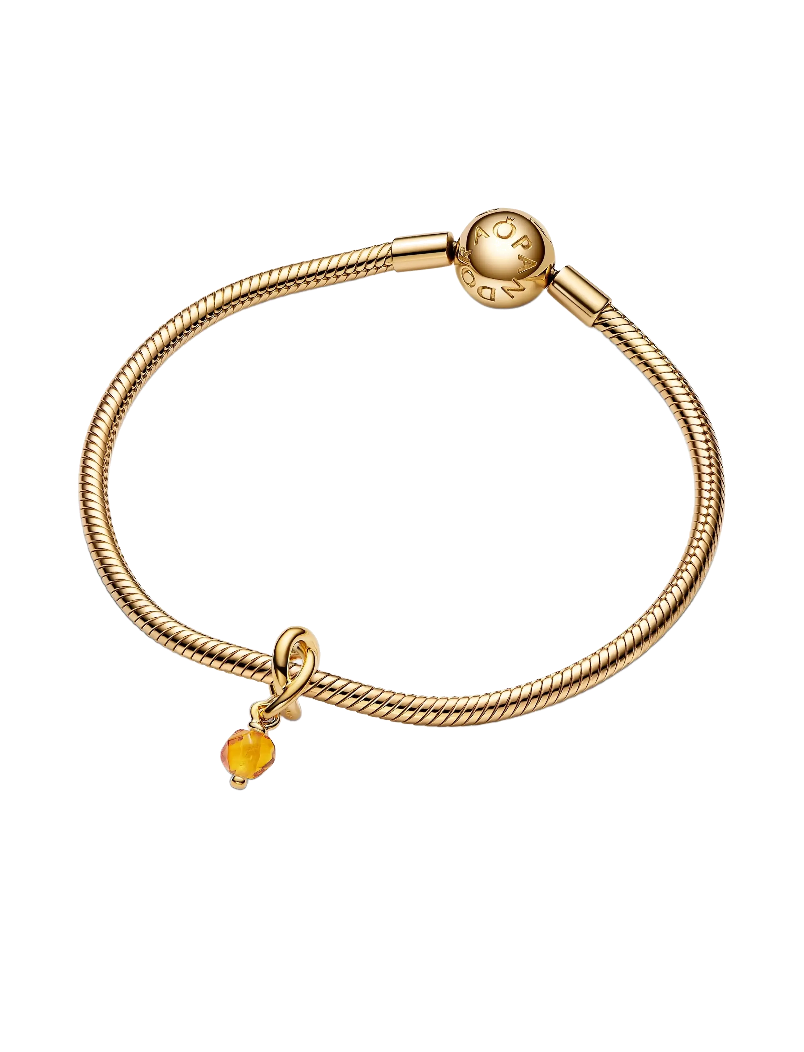Pandora - Faceted Honey Eternity Circle Dangle - riipukset - orange - 2
