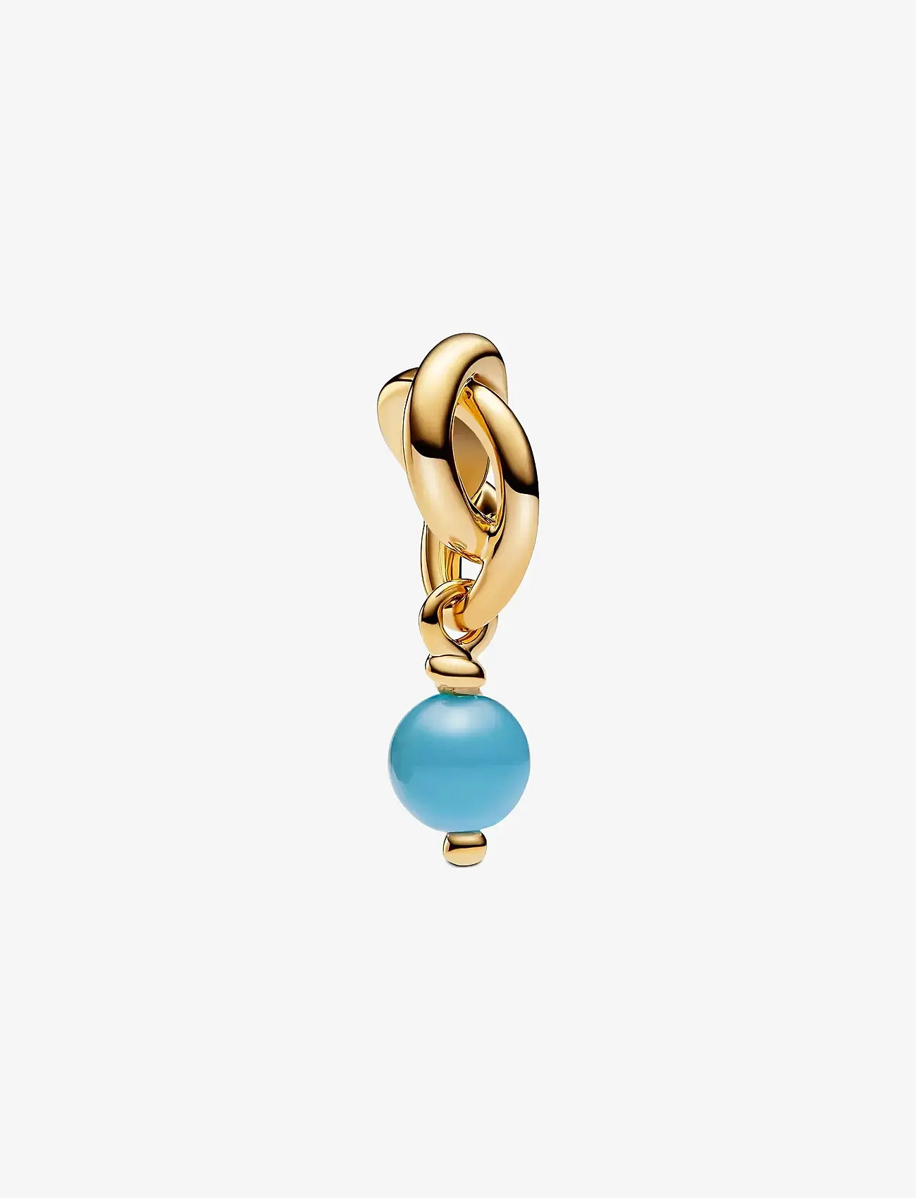 Pandora - 14k Gold-plated dangle with capri blue crystal - pendants - turquoise - 1