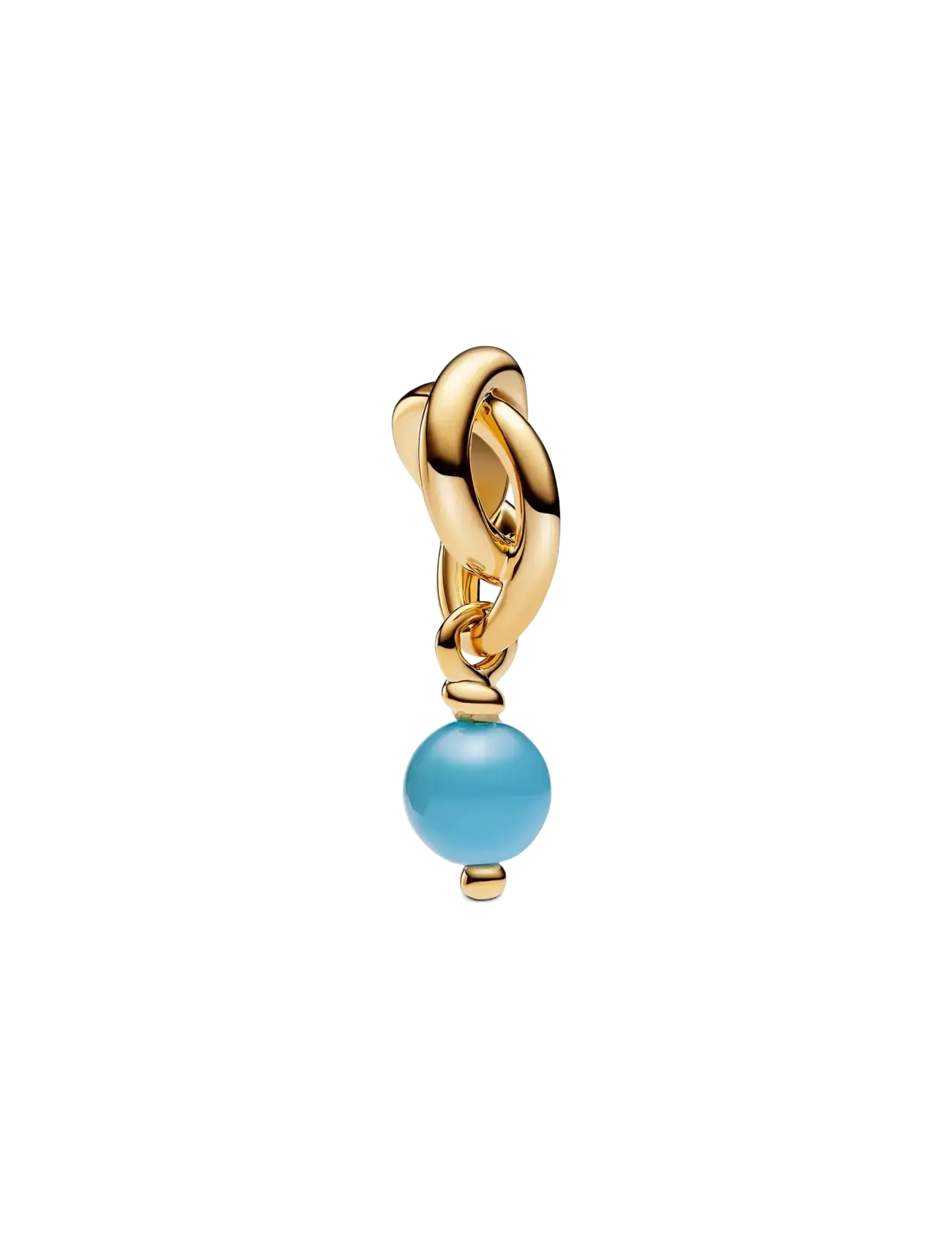 14k Gold-plated dangle with capri blue crystal - TURQUOISE