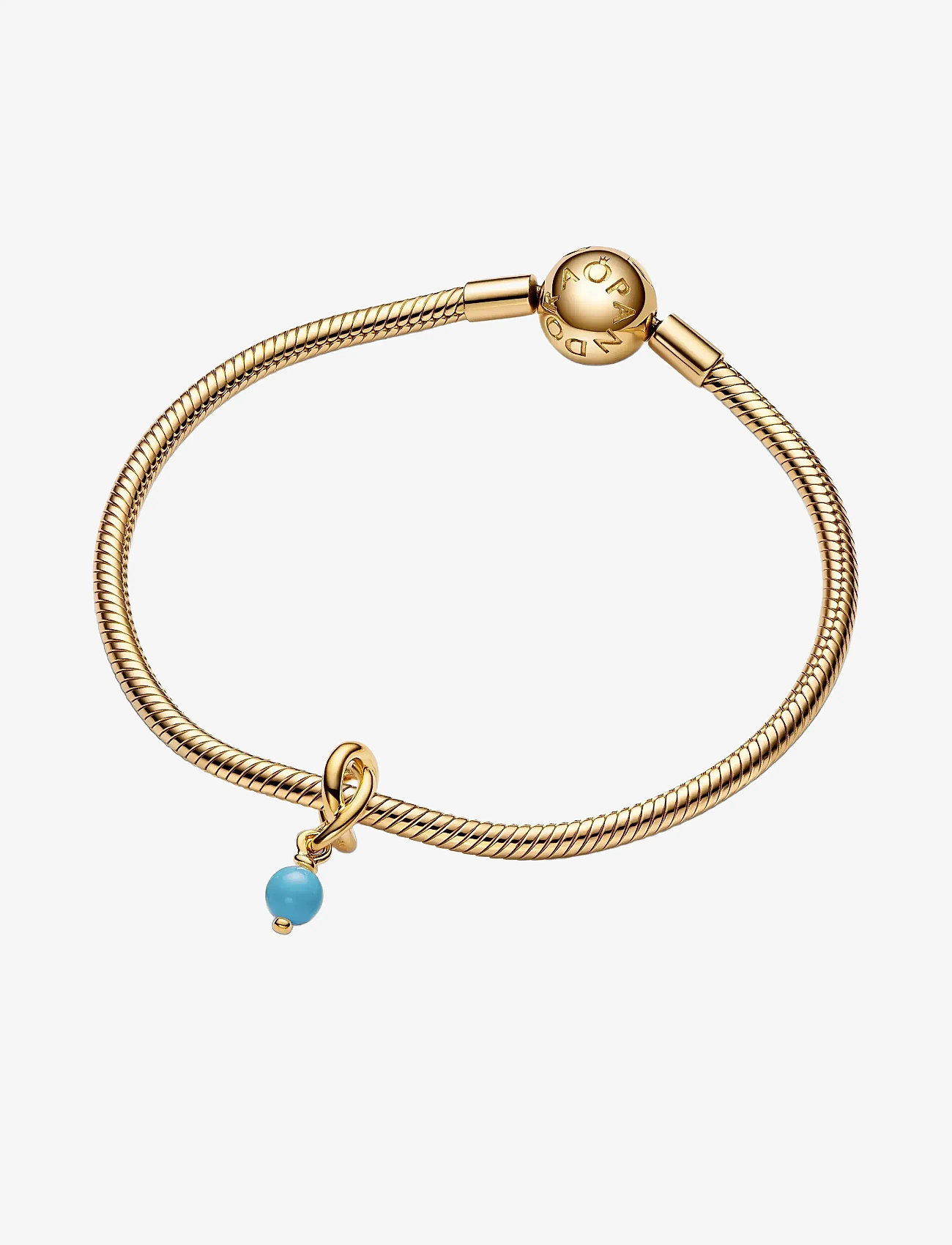 Pandora - 14k Gold-plated dangle with capri blue crystal - pendants - turquoise - 2