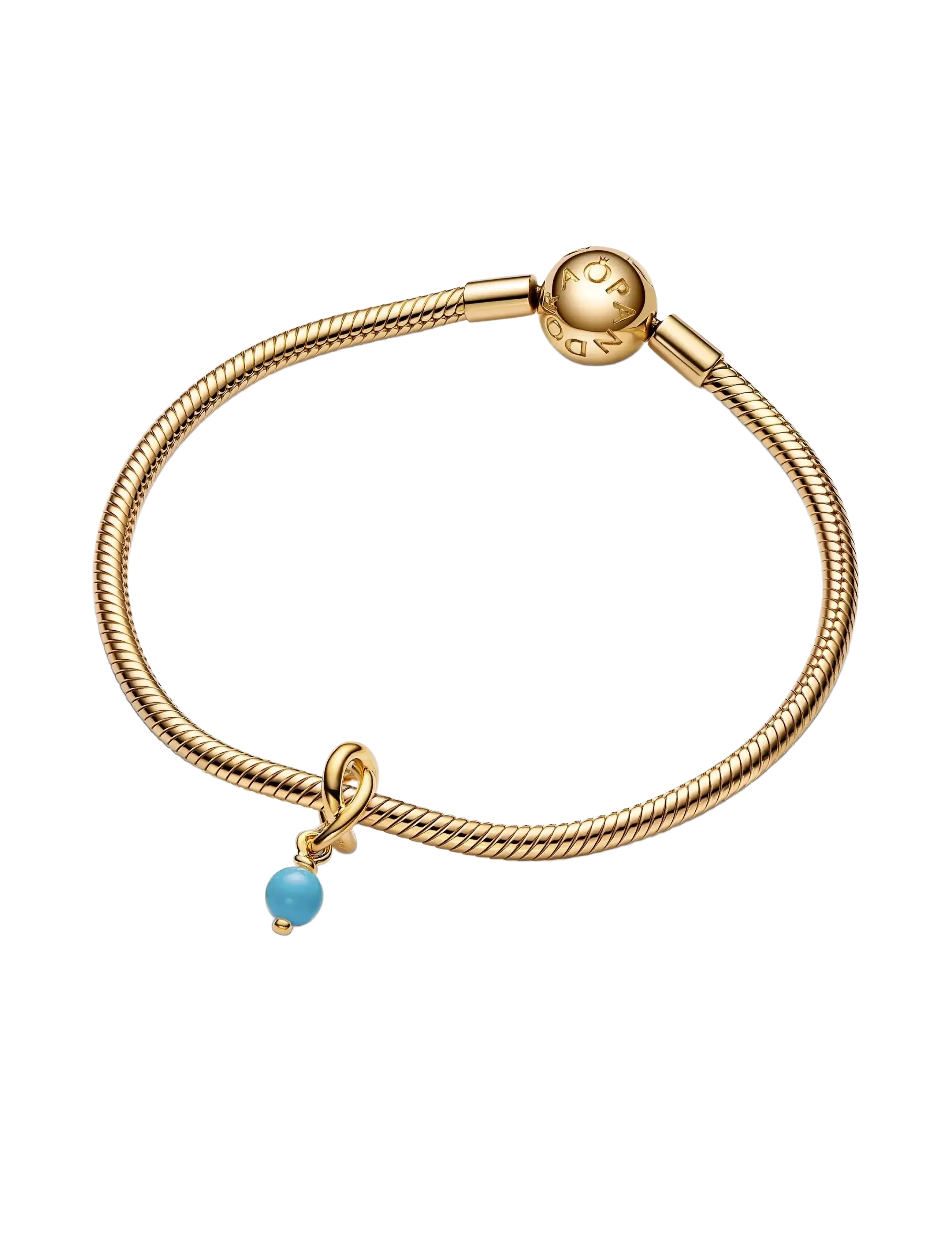Pandora - Turquoise Blue Eternity Circle Dangle Charm - anheng - turquoise - 2