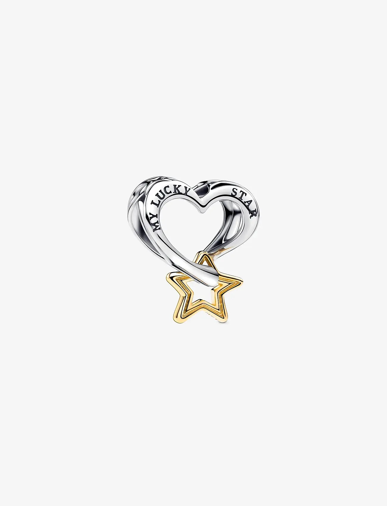 Pandora - Heart and star sterling silver and 14k gold-plated charm - hängen & berlocker - no color - 1
