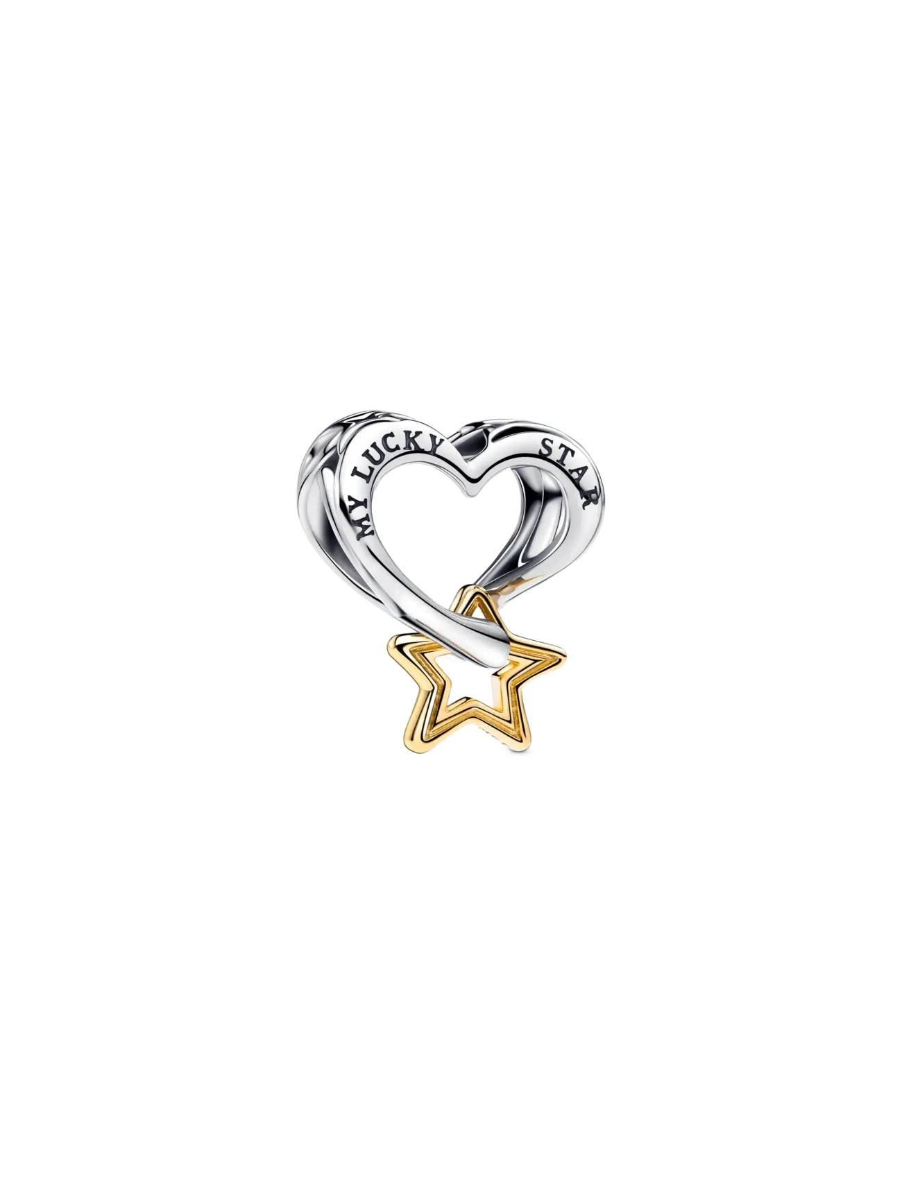 Pandora Heart and star sterling silver and 14k gold-plated charm - Charms - NO COLOR / undefined