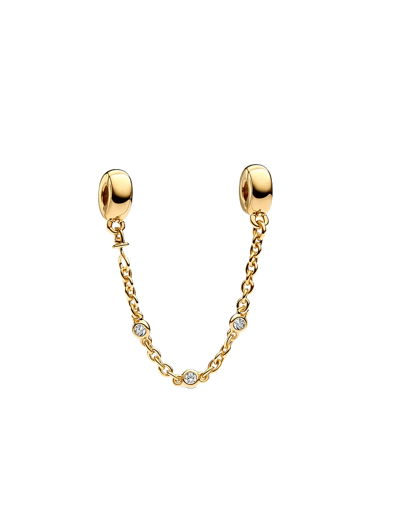 Pandora 14k Gold-plated Safety Chain Clip With Clear Cubic Pandora 14k Gold-plated Safety Chain Clip With Clear Cubic