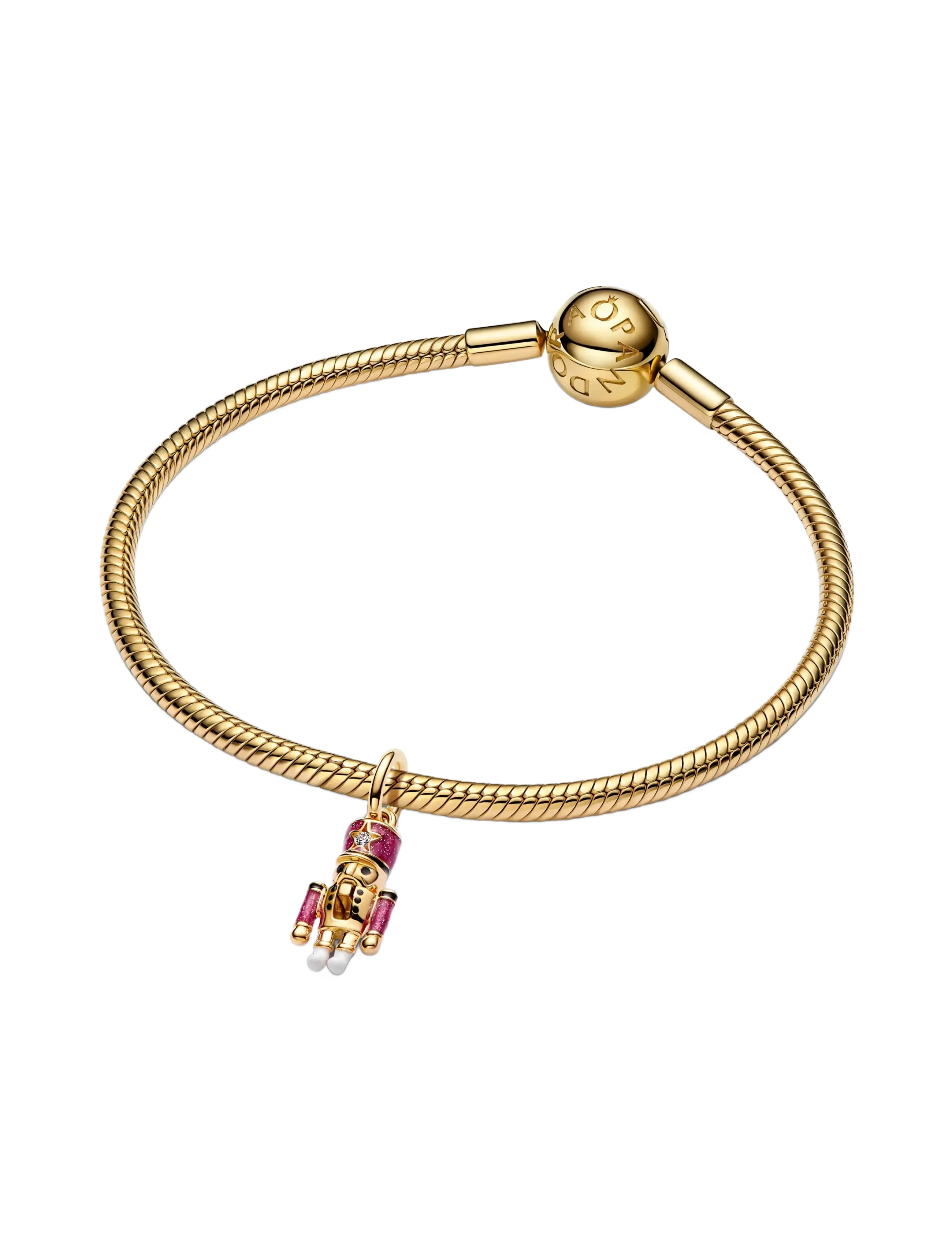 Pandora - Nutcracker 14k gold-plated dangle - anheng - pink - 3