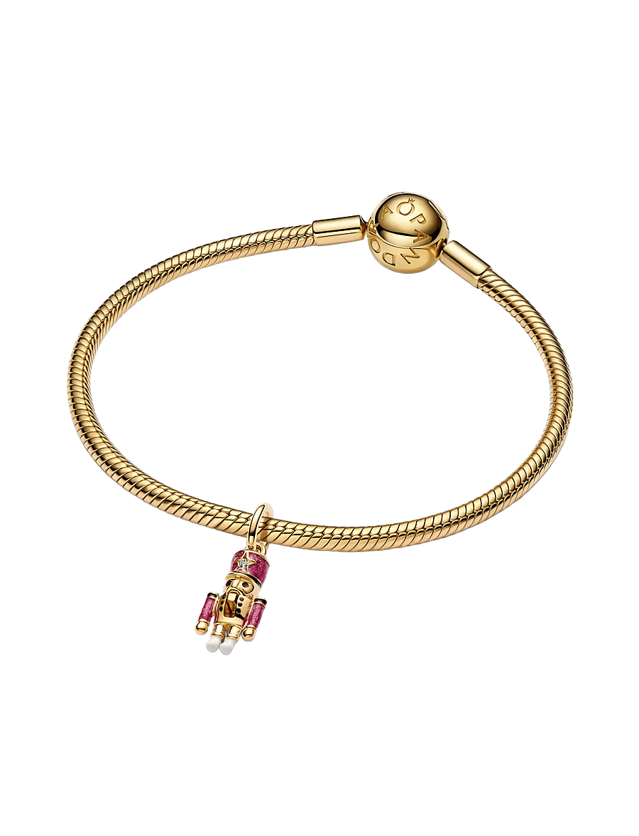 Pandora - Nutcracker 14k gold-plated dangle - anhänger - pink - 3