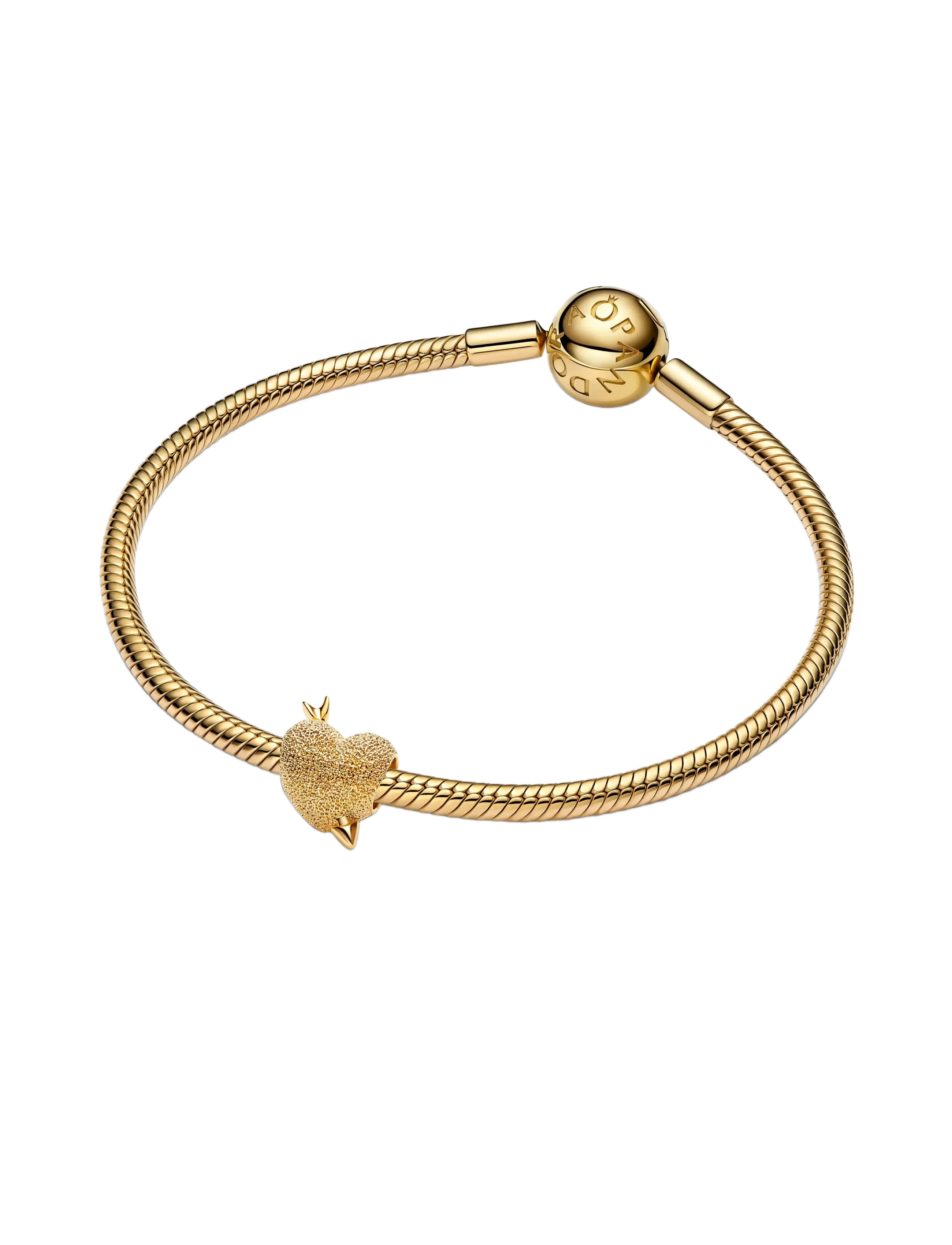 Pandora - Heart and arrow 14k gold-plated charm - hängen & berlocker - no color - 3