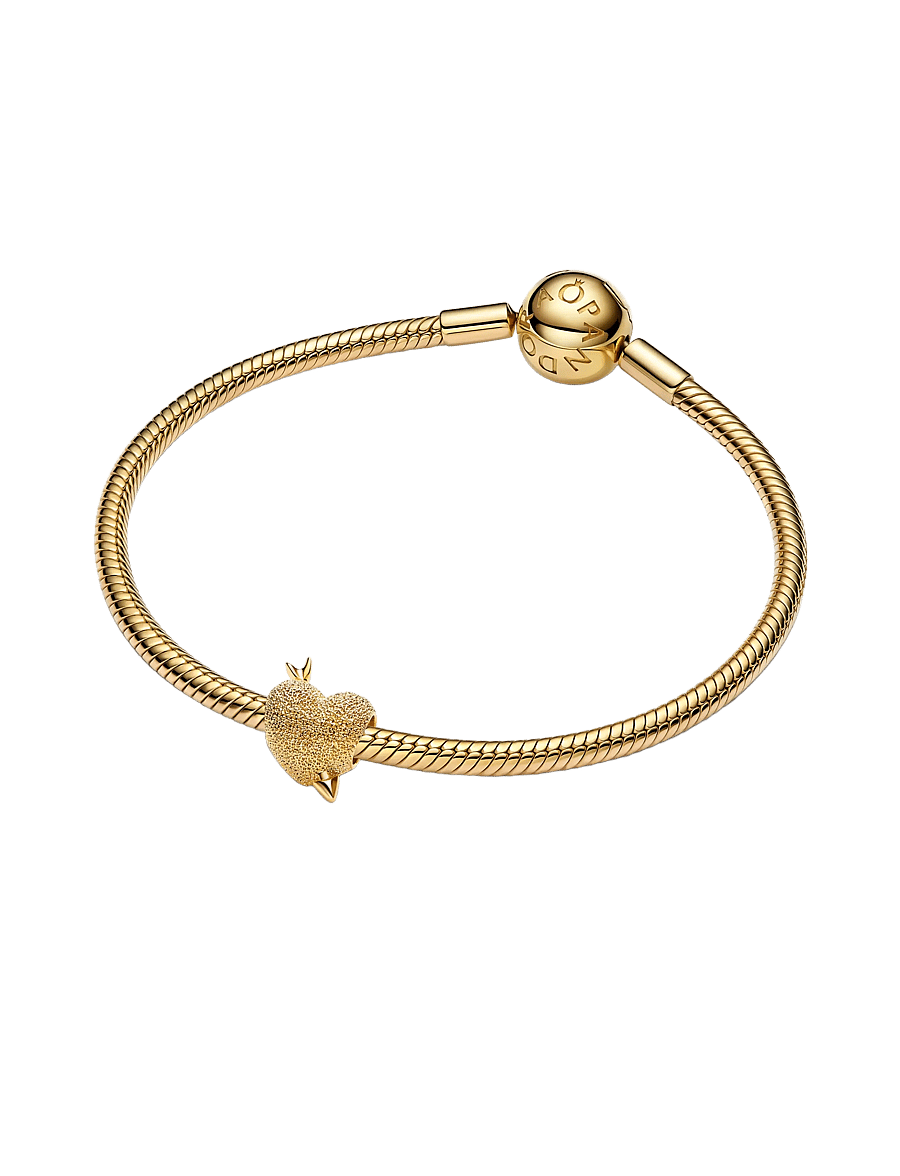 Pandora - Heart and arrow 14k gold-plated charm - hängen & berlocker - no color - 3