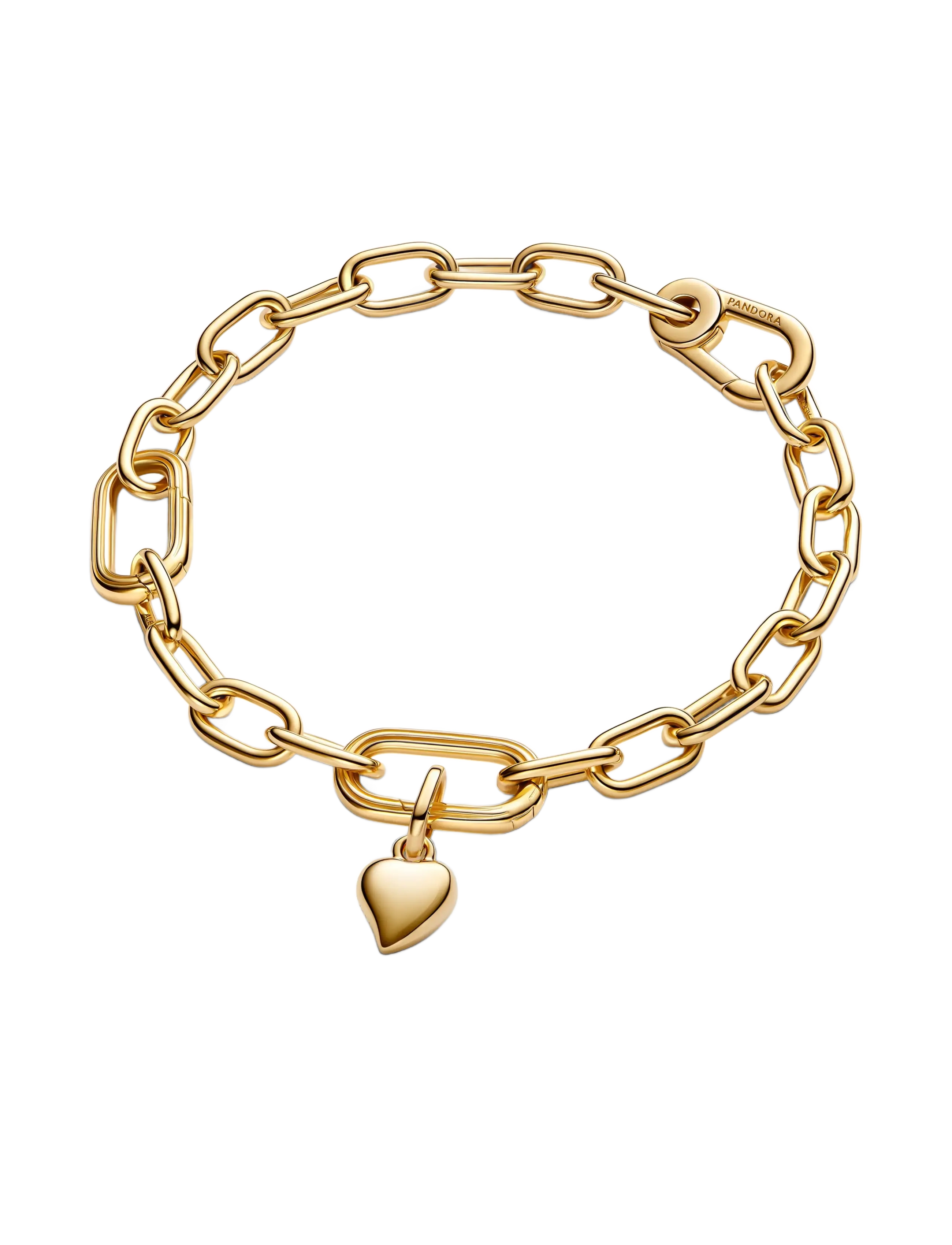 Pandora - Asymmetrical heart 14k gold-plated mini dangle - pendants - no color - 2