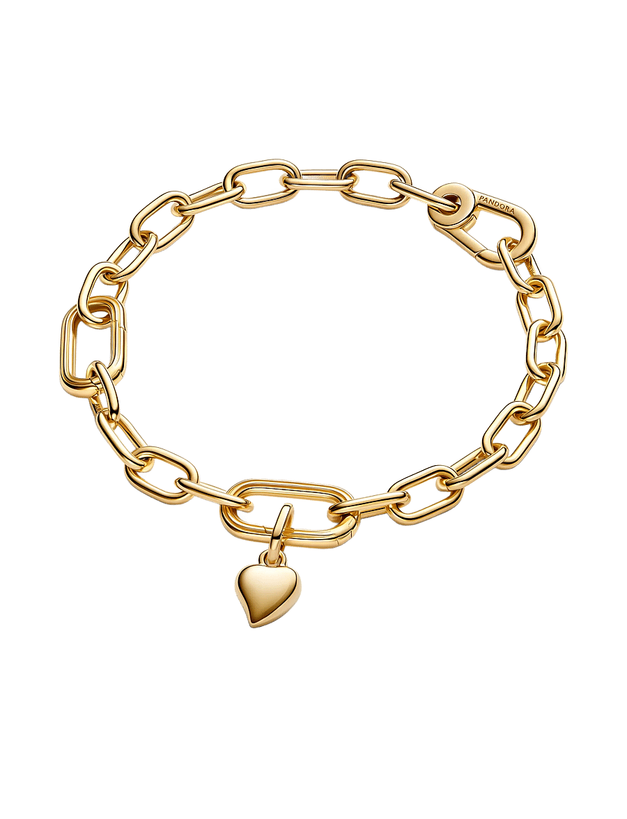 Pandora - Asymmetrical heart 14k gold-plated mini dangle - vedhæng - no color - 2