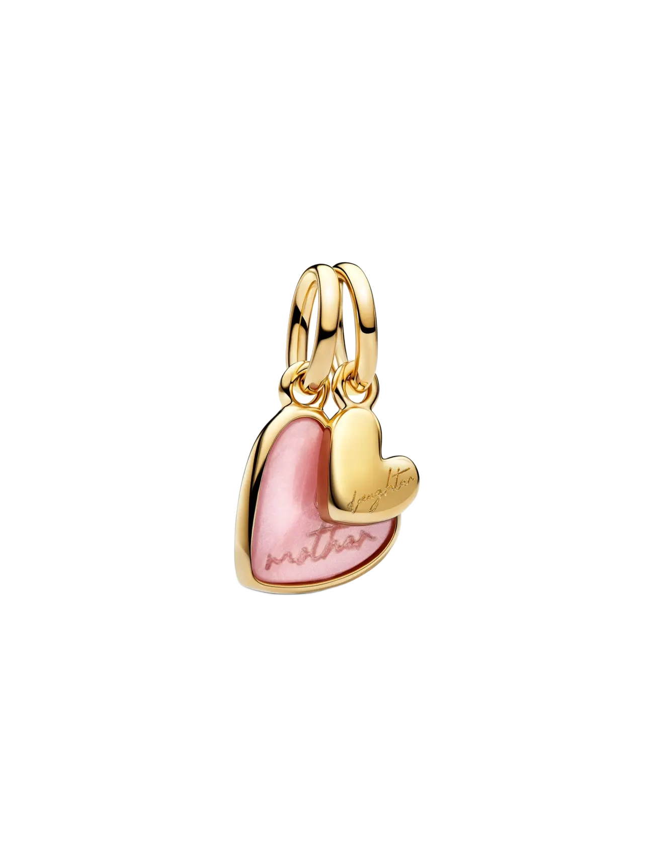 Pandora Pink Mother & Daughter Splittable Dangle Charm - Nýkomið - PINK / gold