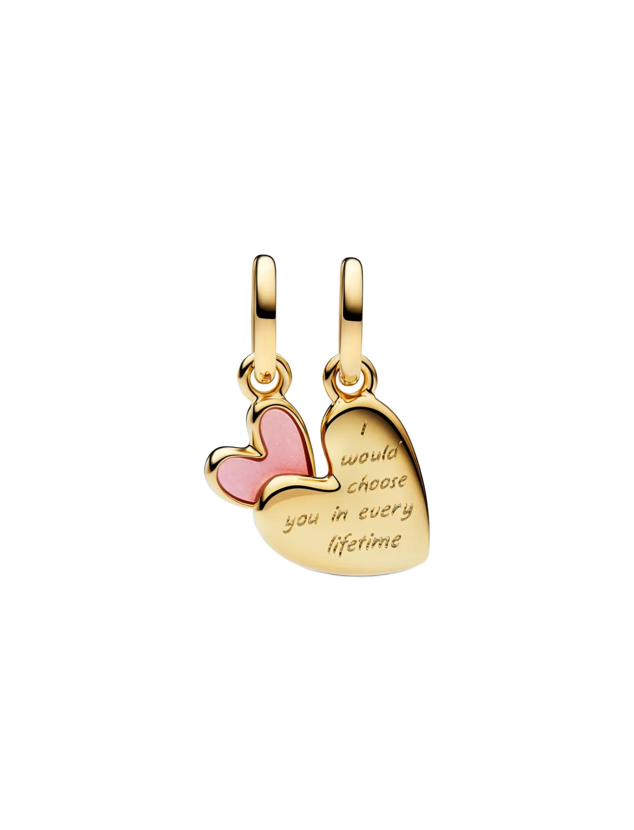 Pandora - Pink Mother & Daughter Splittable Dangle Charm - pink - 2