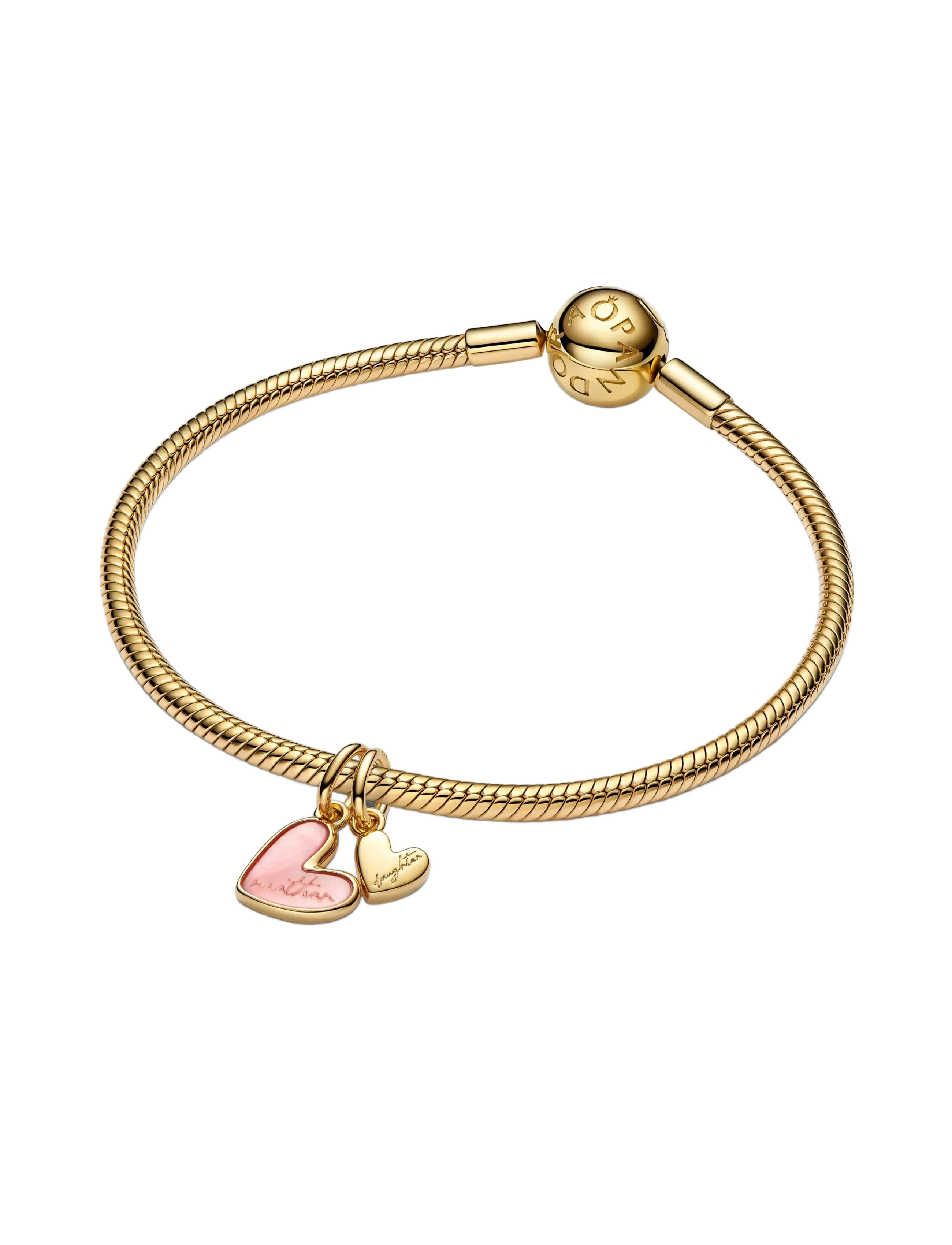 Pandora - Pink Mother & Daughter Splittable Dangle Charm - pink - 3