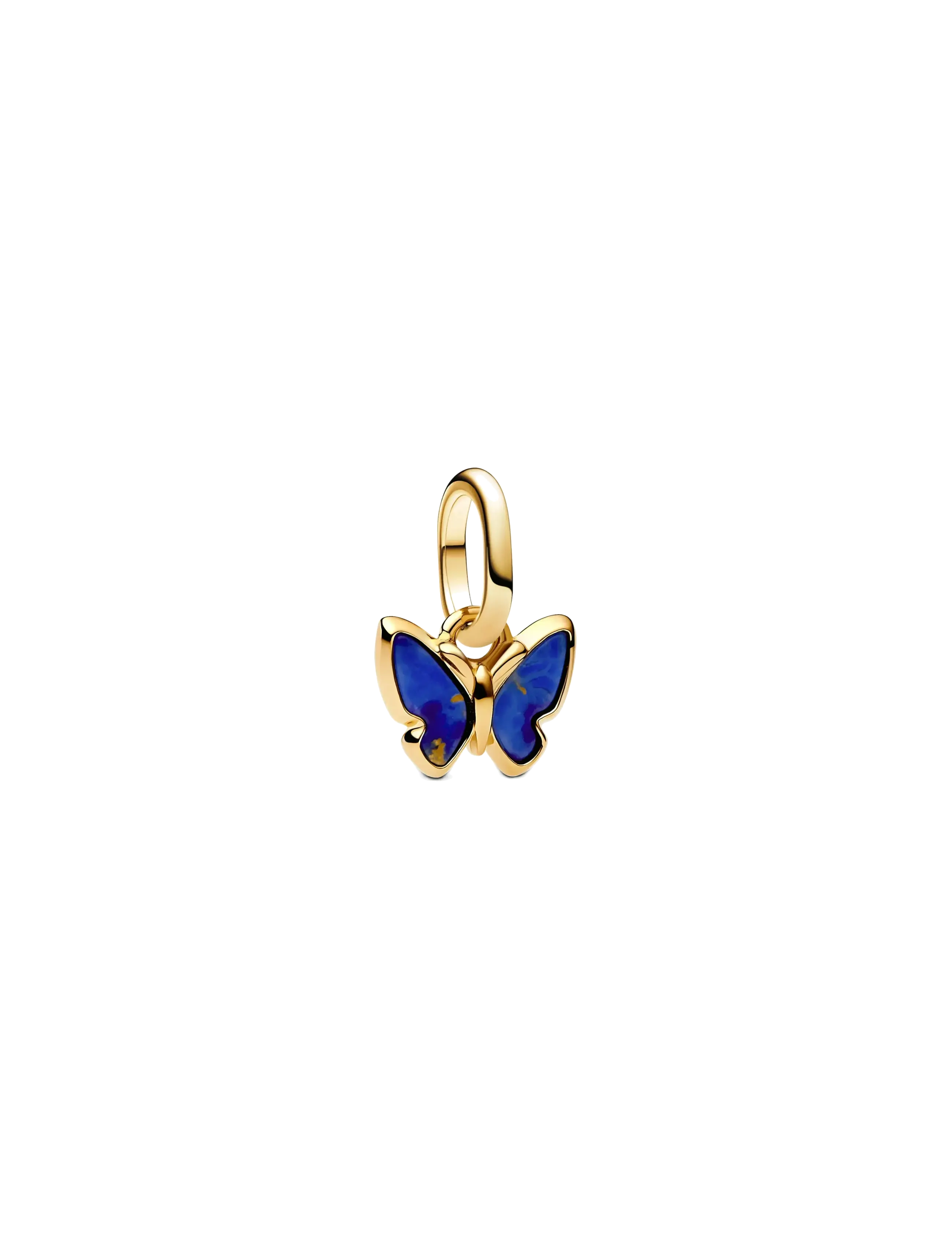 Pandora Butterfly 14k gold-plated mini dangle with imitation lapis lazulli - Pandora - BLUE / blue