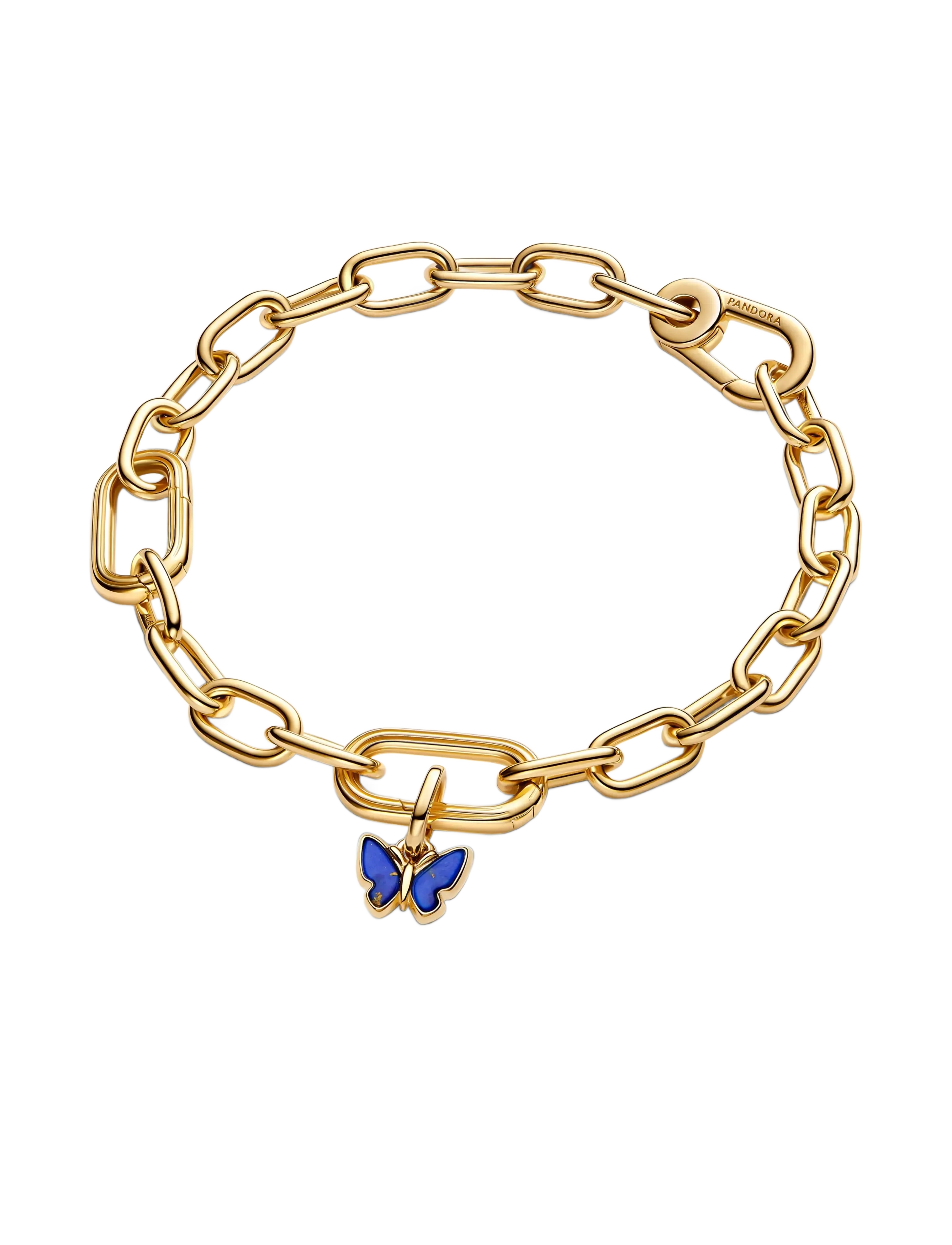 Pandora - Butterfly 14k gold-plated mini dangle with imitation lapis lazulli - pendentifs - blue - 3