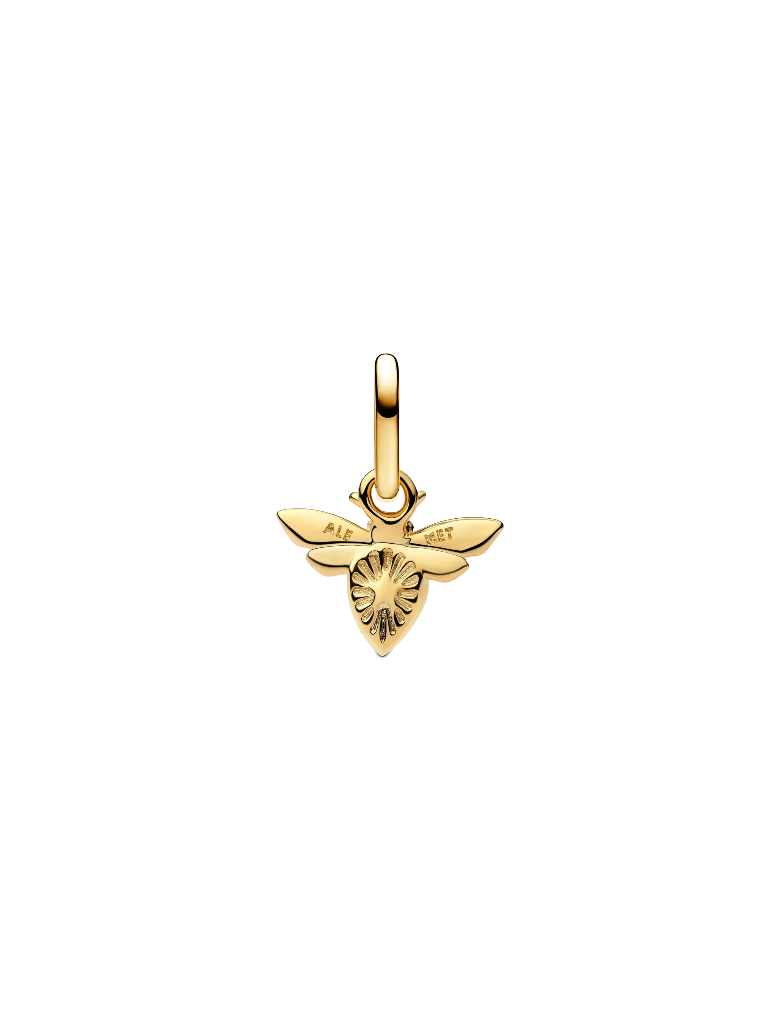 Pandora - Bee 14k gold-plated mini dangle with white bioresin man-made mother of pearl - pendentifs - white - 2