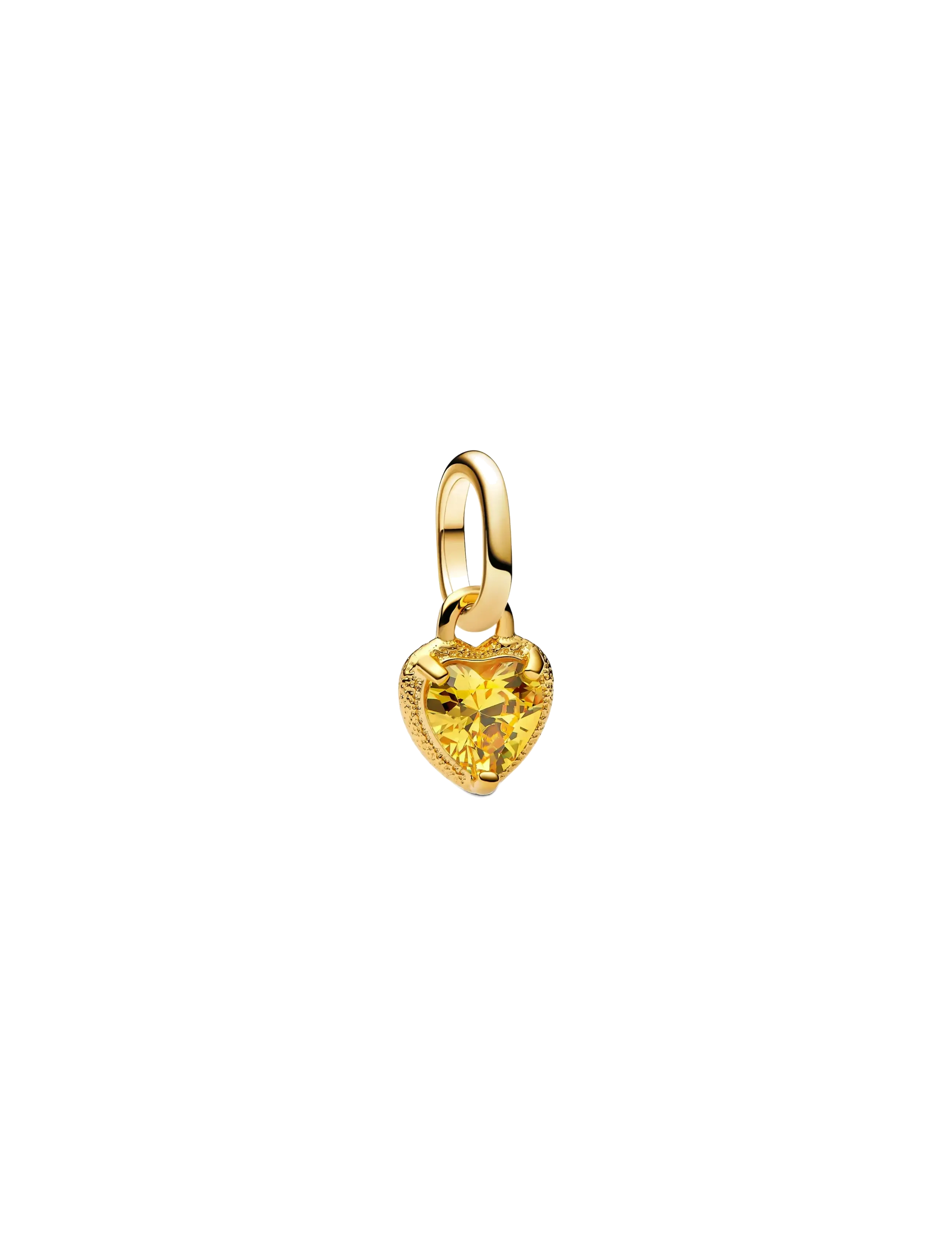 Pandora Heart 14k gold-plated mini dangle with yellow cubic zirconia - Charms - YELLOW / gold