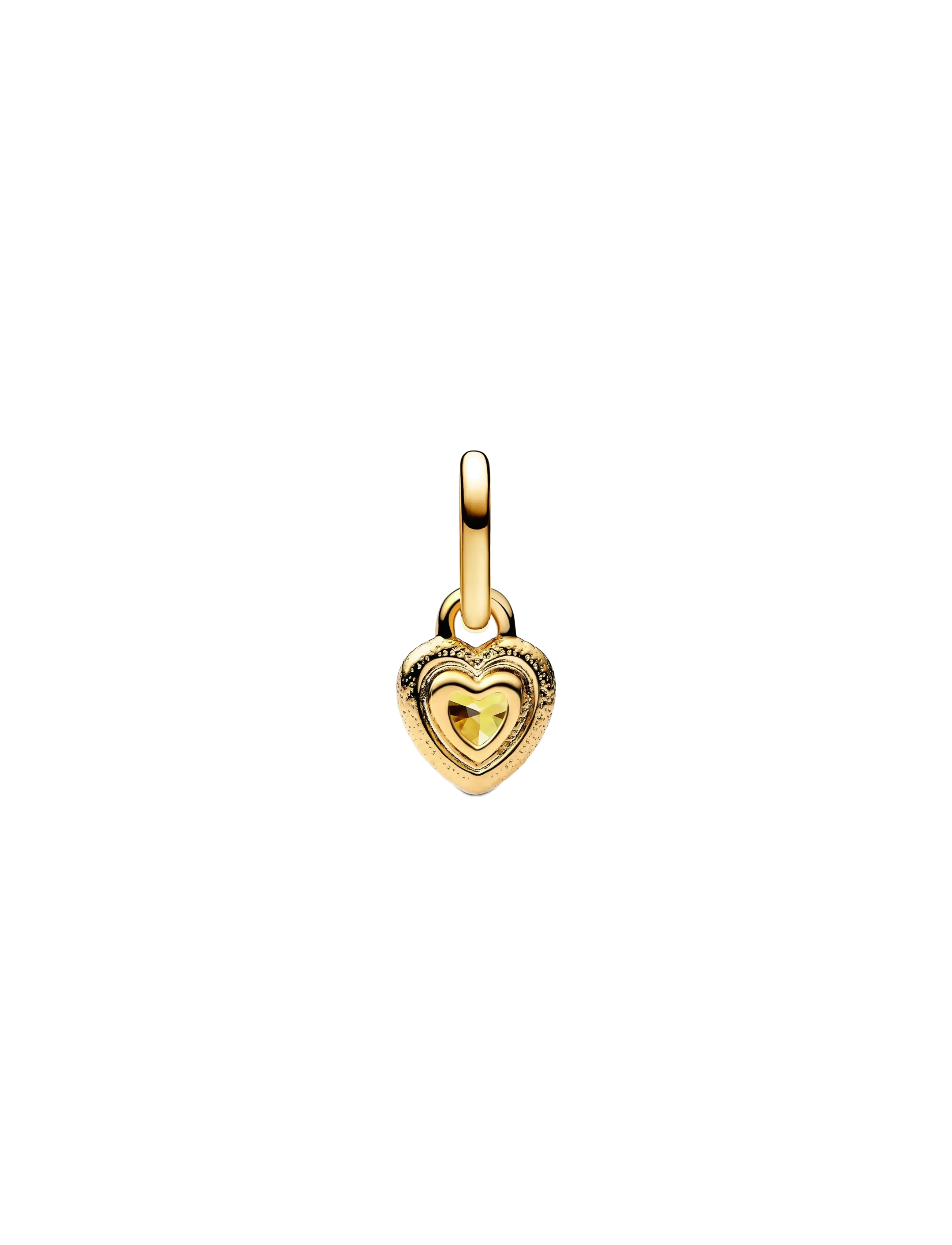 Pandora - Heart 14k gold-plated mini dangle with yellow cubic zirconia - anhänger - yellow - 2