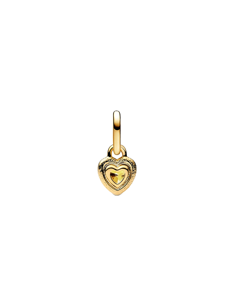 Pandora - Heart 14k gold-plated mini dangle with yellow cubic zirconia - vedhæng - yellow - 2