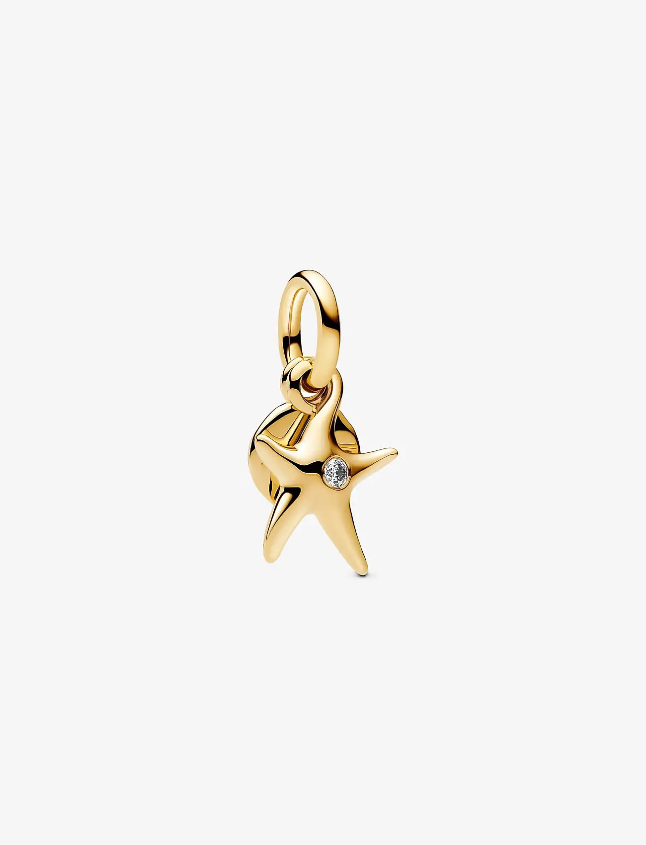 Pandora - Starfish 14k gold-plated double dangle with clear cubic zirconia - vedhæng - clear - 1