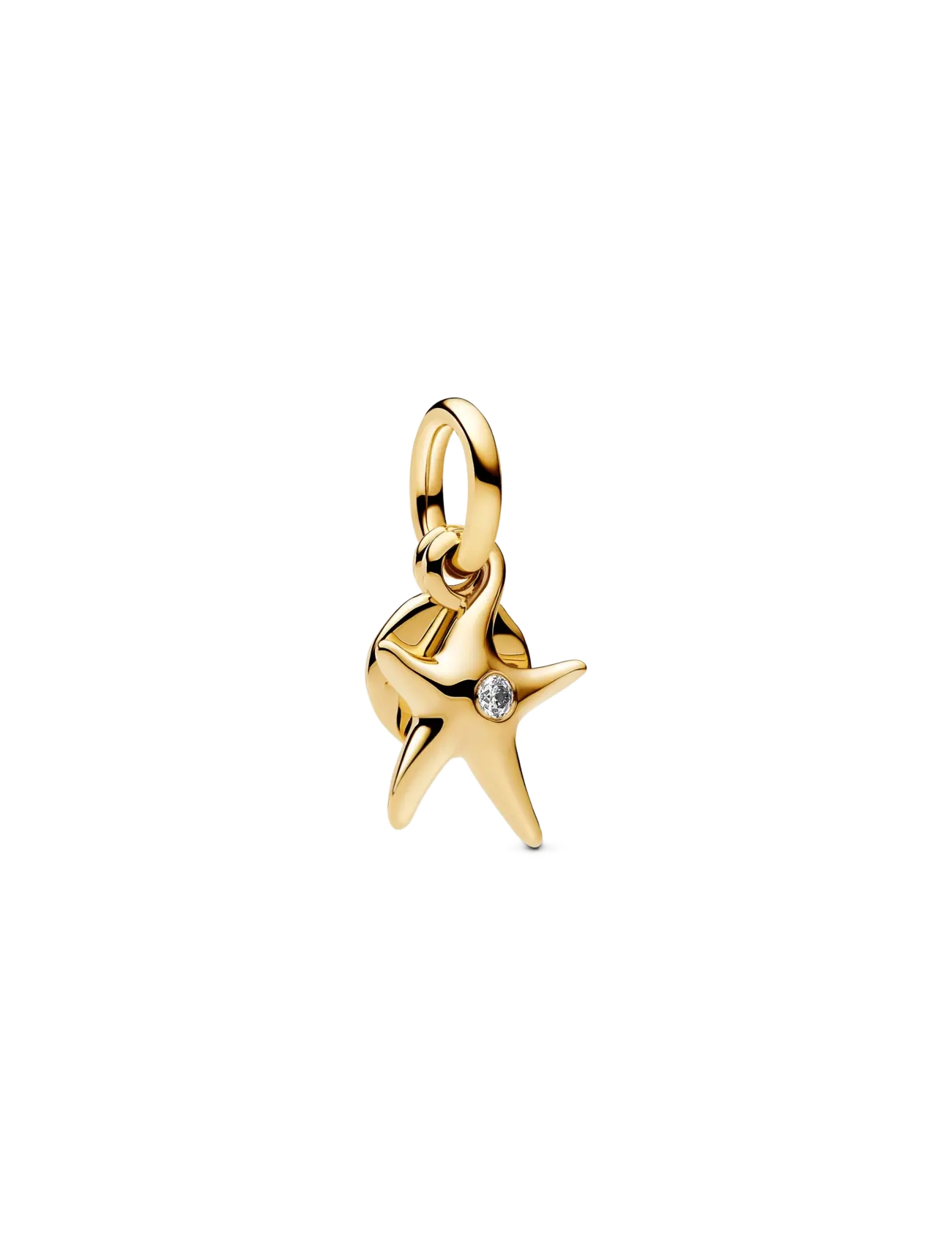 Pandora Starfish 14k gold-plated double dangle with clear cubic zirconia - Charms - CLEAR / undefined