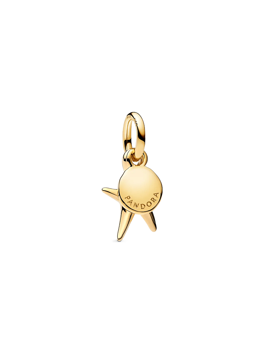 Pandora - Starfish 14k gold-plated double dangle with clear cubic zirconia - pendants - clear - 2