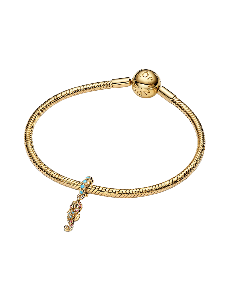 Pandora - Seahorse 14k gold-plated dangle with clear cubic zirconia, capri blue crystal and phlox pink crystal - anhänger - turquoise - 2