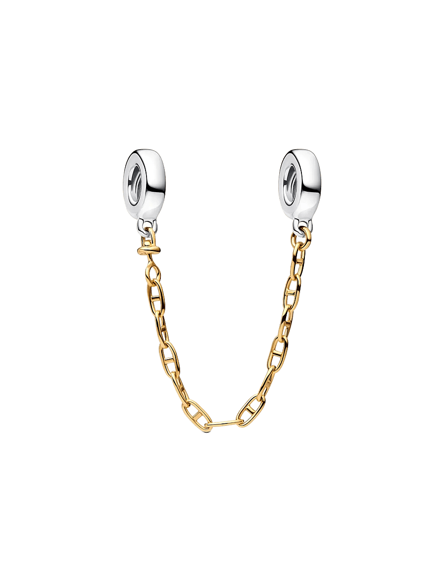 Pandora - Sterling silver and 14k gold-plated safety chain - anhänger - no color - 1