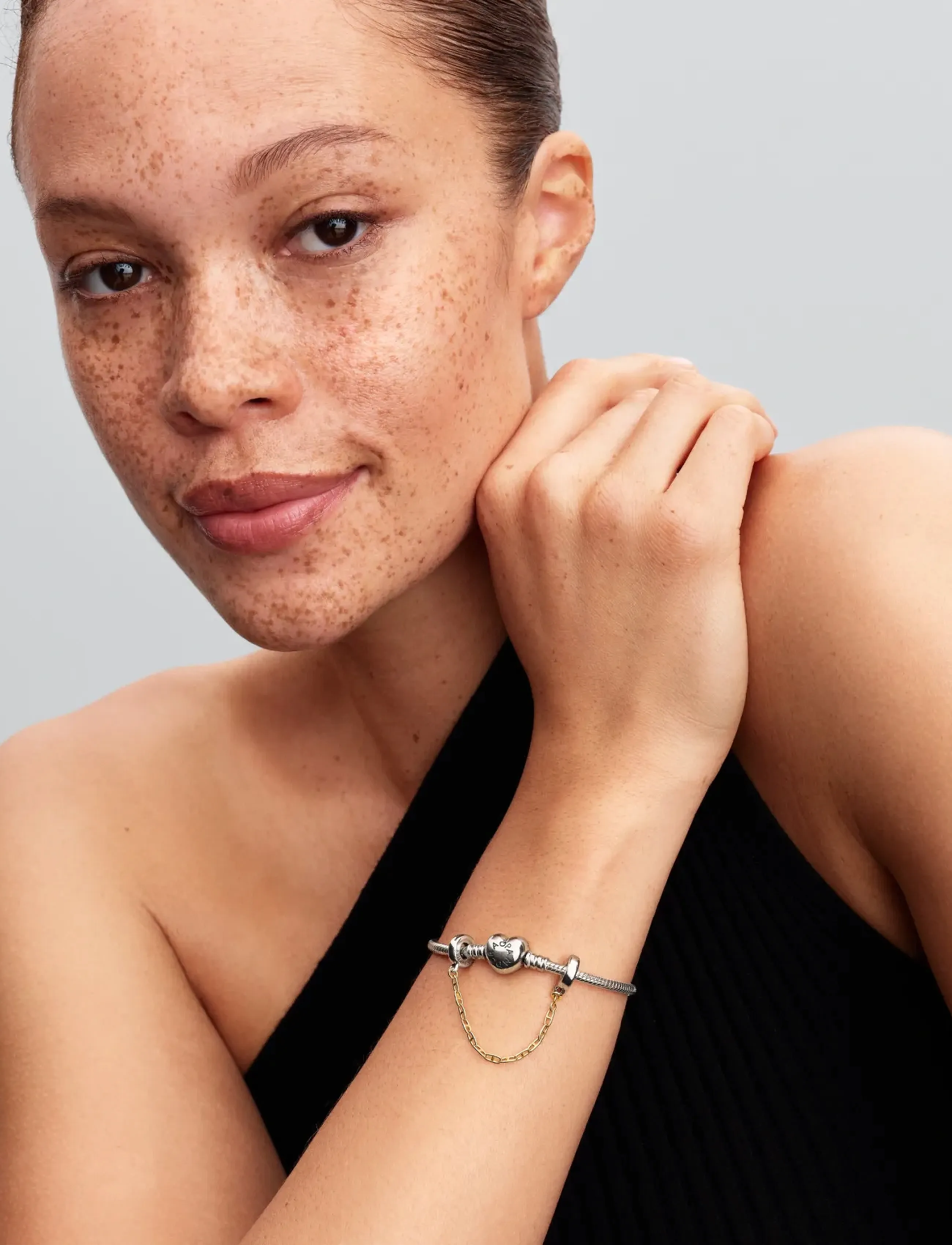 Pandora Sterling Silver And 14K Gold-Plated Safety Chain, Kvinder, Sikkerhedskæde, Guld, Str: ONE SIZE