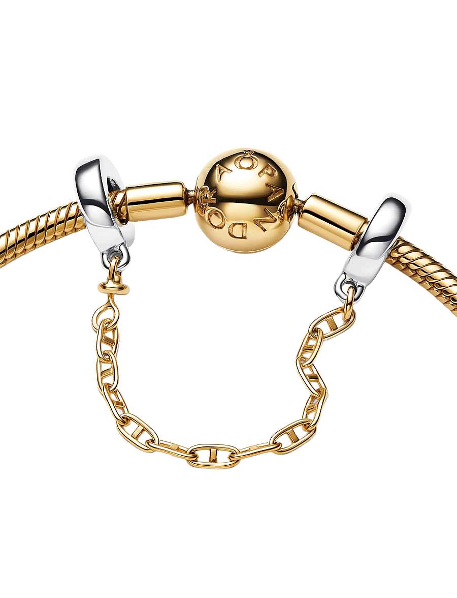 Pandora - Sterling silver and 14k gold-plated safety chain - anhänger - no color - 2
