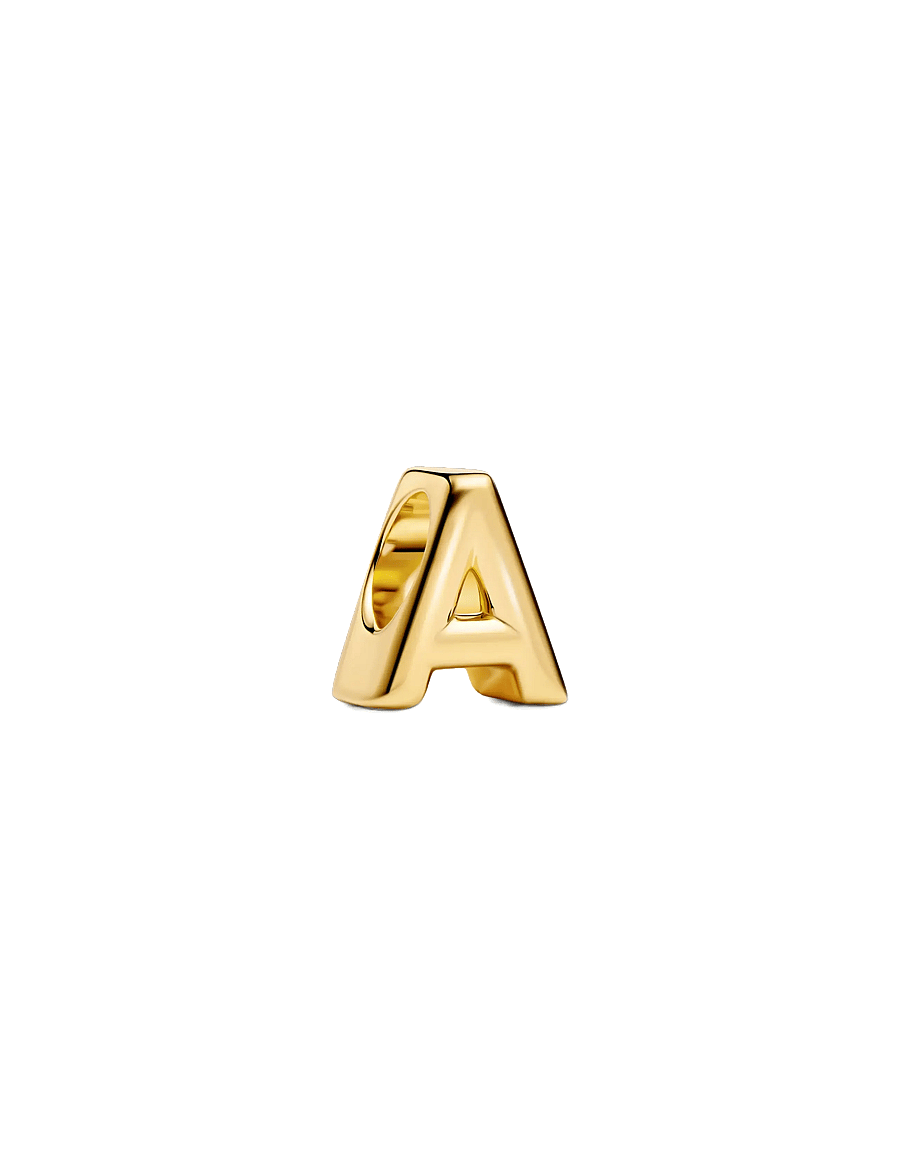 Pandora - Letter A 14k gold-plated charm - anhänger - no color - 1