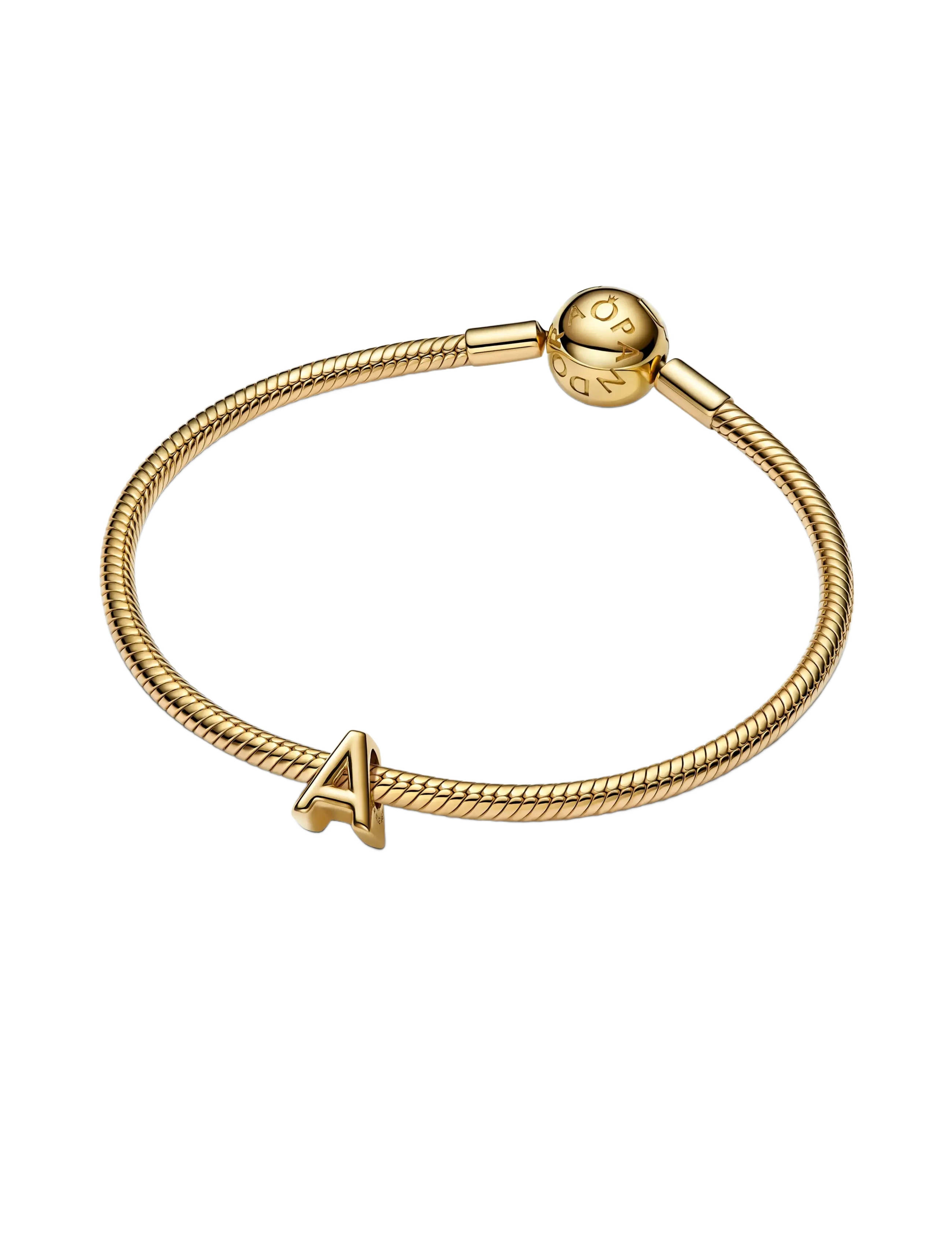 Pandora - Letter A 14k gold-plated charm - anhänger - no color - 2